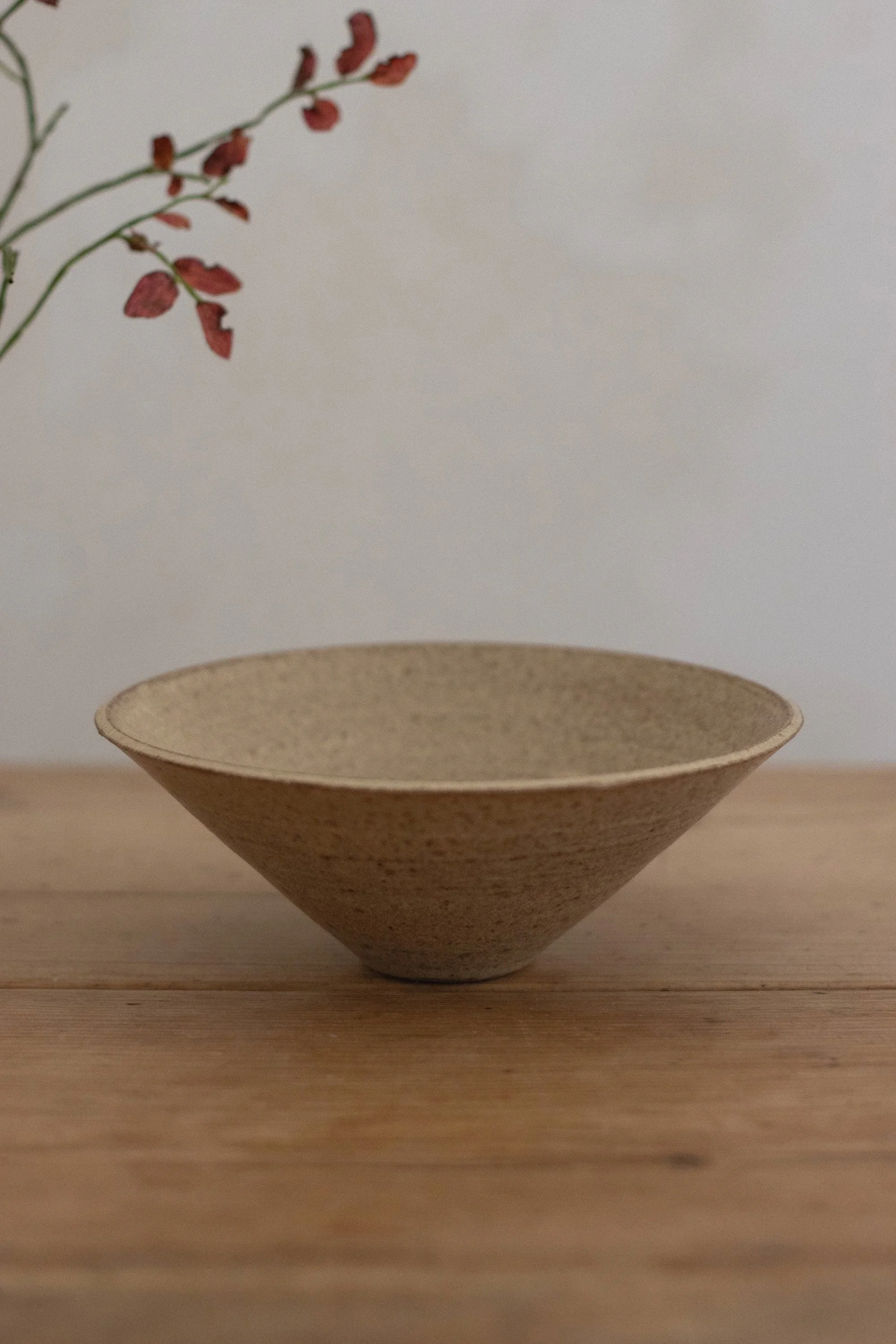 Angled bowl in hay