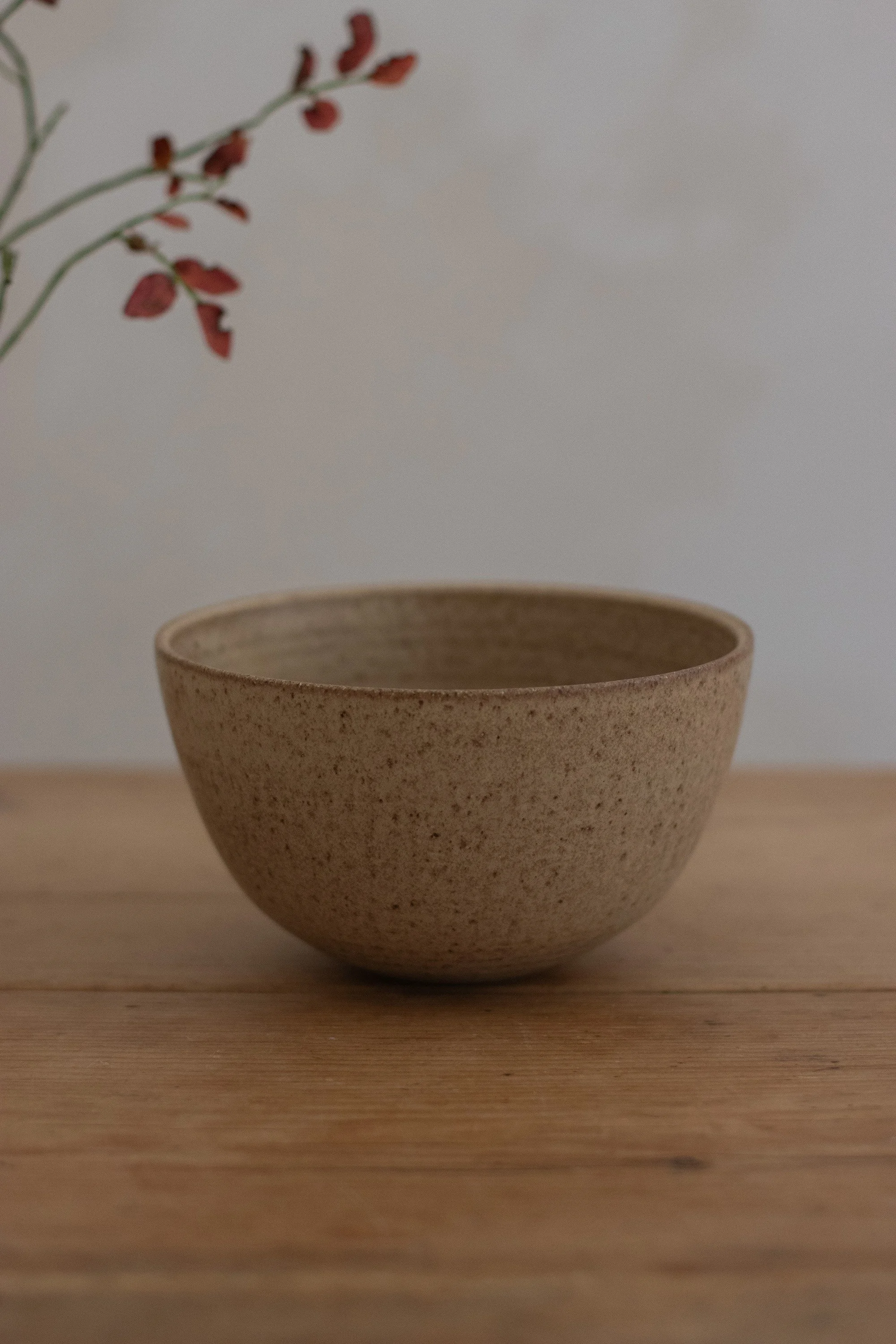 Rounded bowl in hay