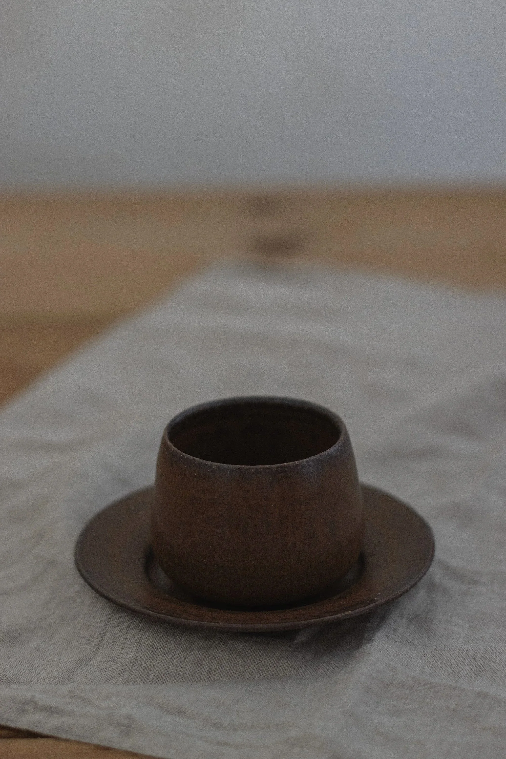 Cup and saucer in bark