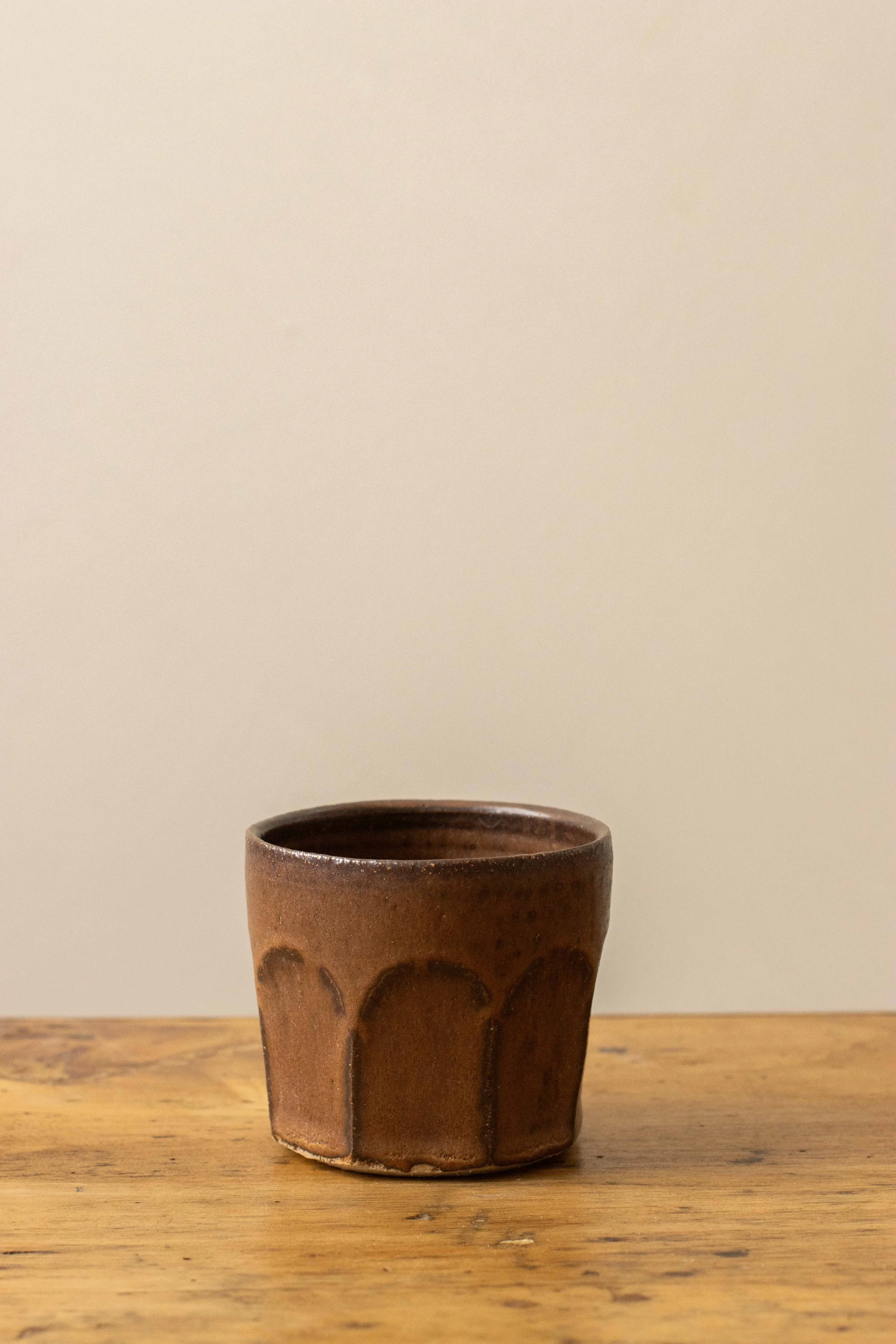 Faceted cup in bark