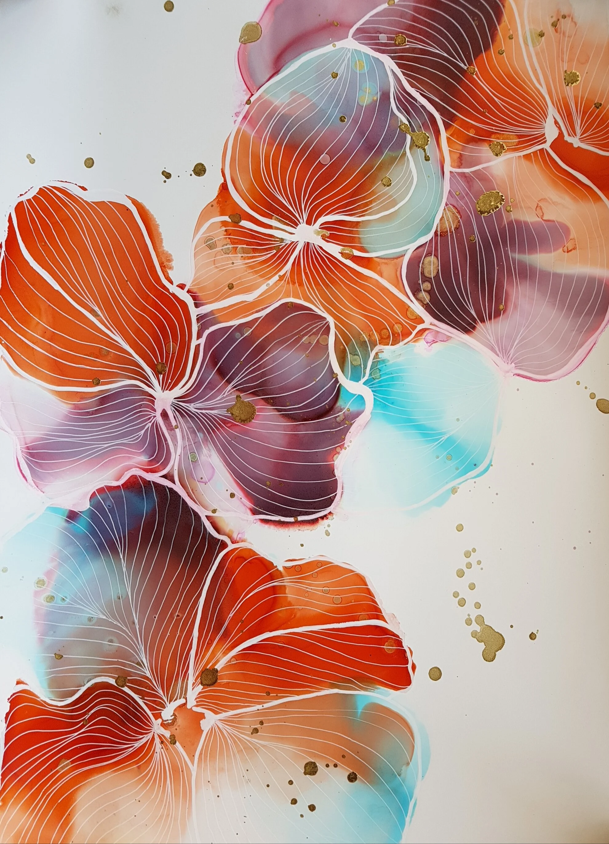 Red flower art print — juliemariedesign