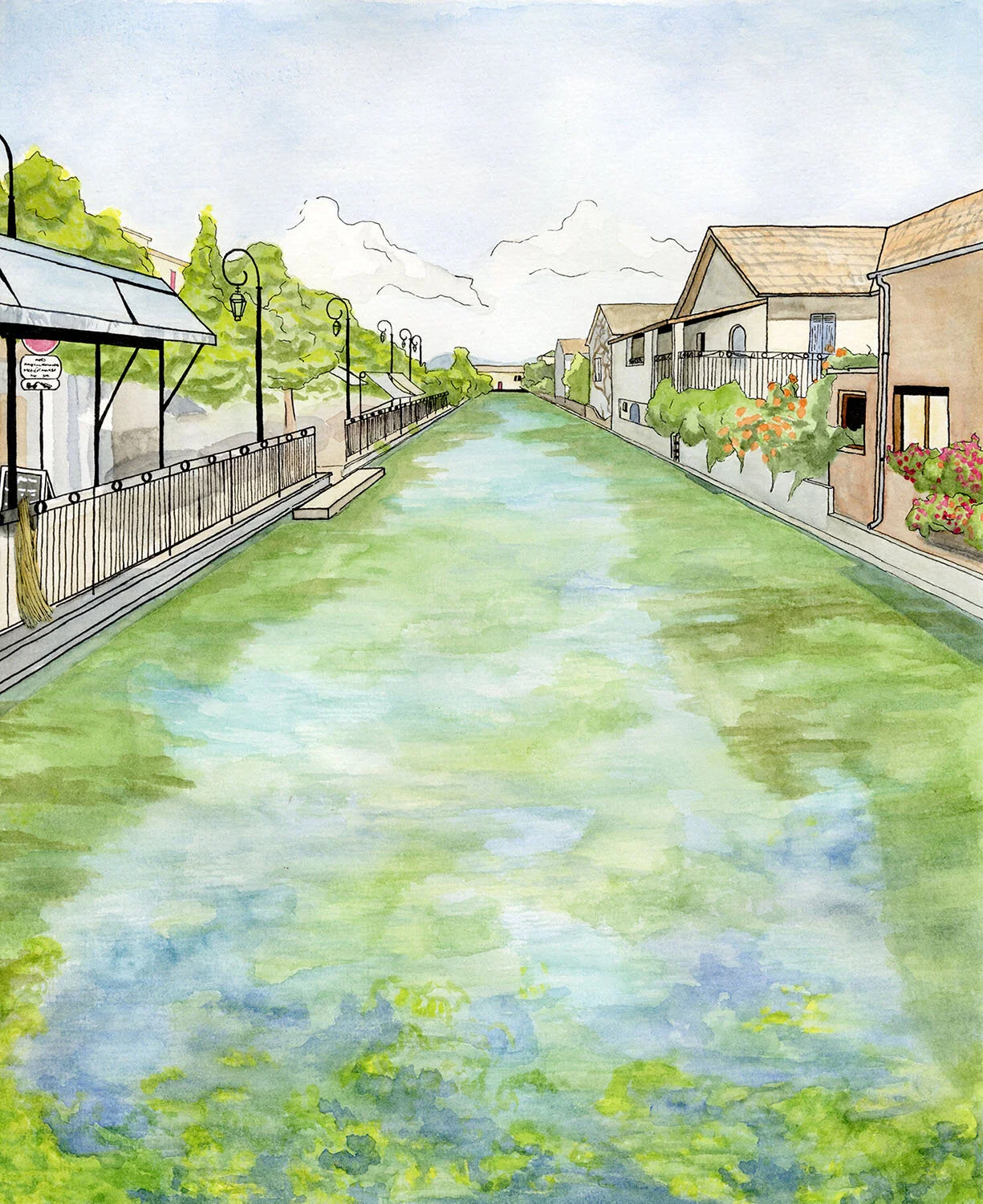 L’isle Sur La Sorgue LandscapeDone in water color