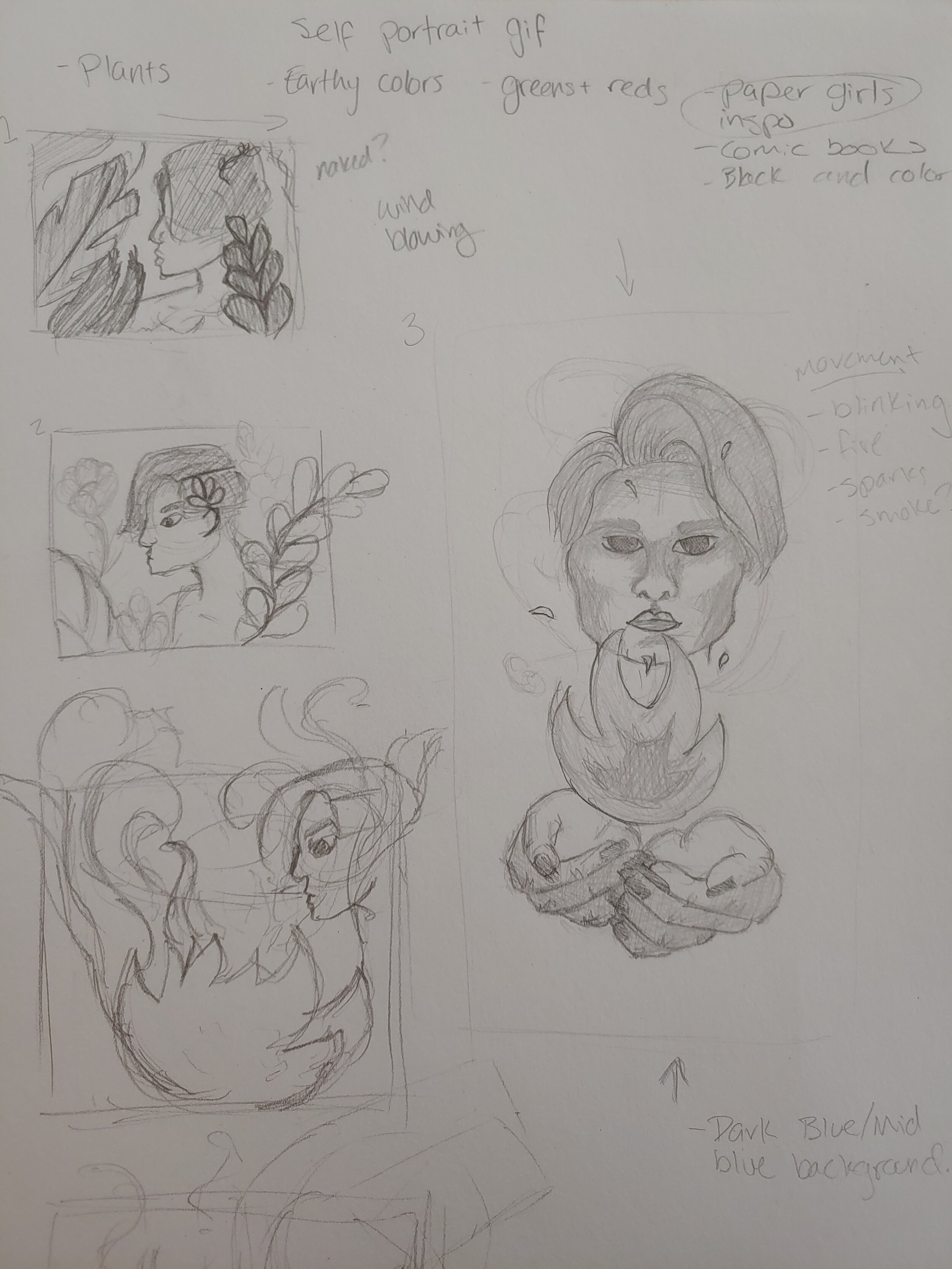 Sketch Process--Self Portrait GIF