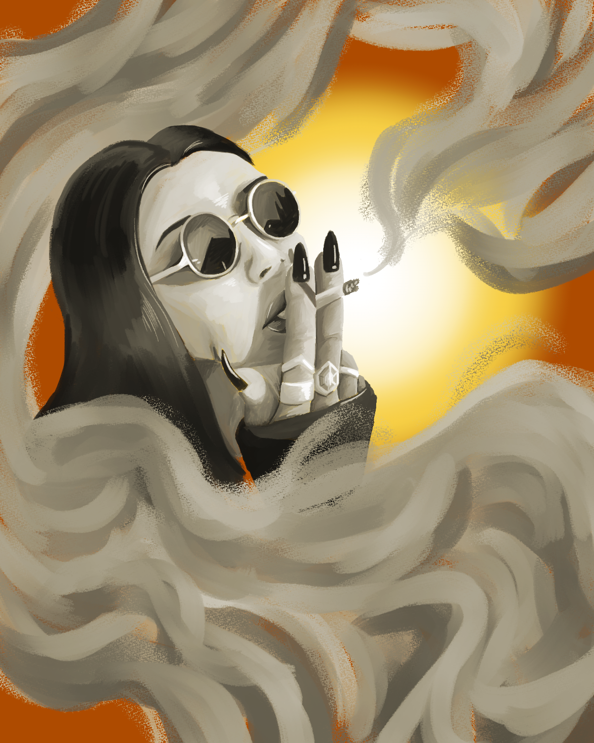 Digital painting practice with gouache brushes