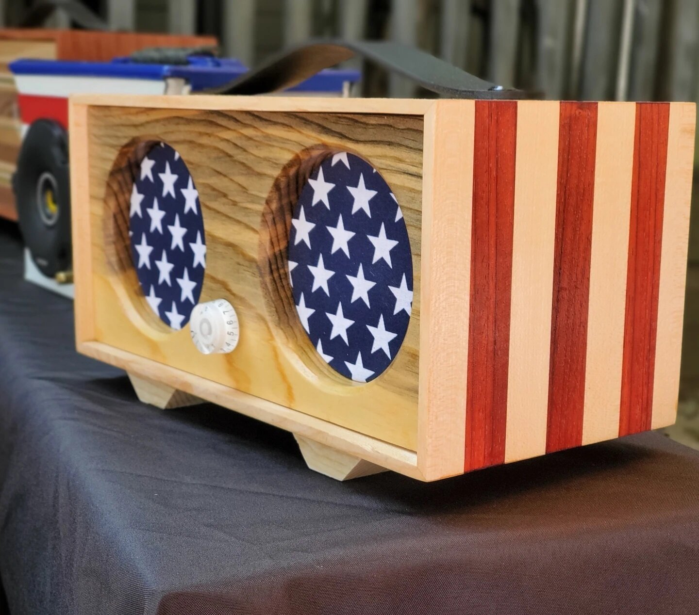 I always enjoy trying to make this style speaker. It's a lot of work, but turned out really well, it's a great look, sounds amazing, and I couldn't be happier. #tinkeraudio #custom #bluetooth #speaker #handmade #wood #unique #oneofakind #woodworking 