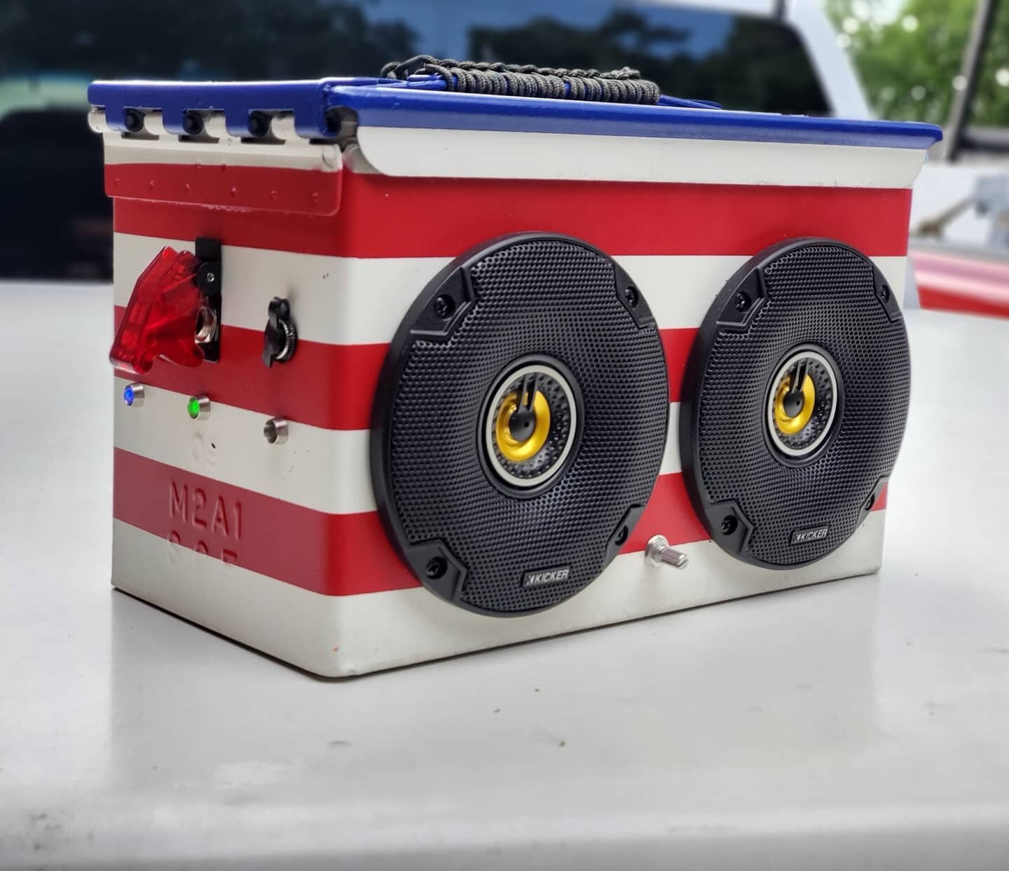 Happy fourth to everyone, here's a special speaker I finished this week. Super fun and awesome. #tinkeraudio #custom #bluetooth #speaker #handmade #unique #oneofakind #upcycle #repurpurposed #veteranmade #veteranartist #Veteran #voctribe