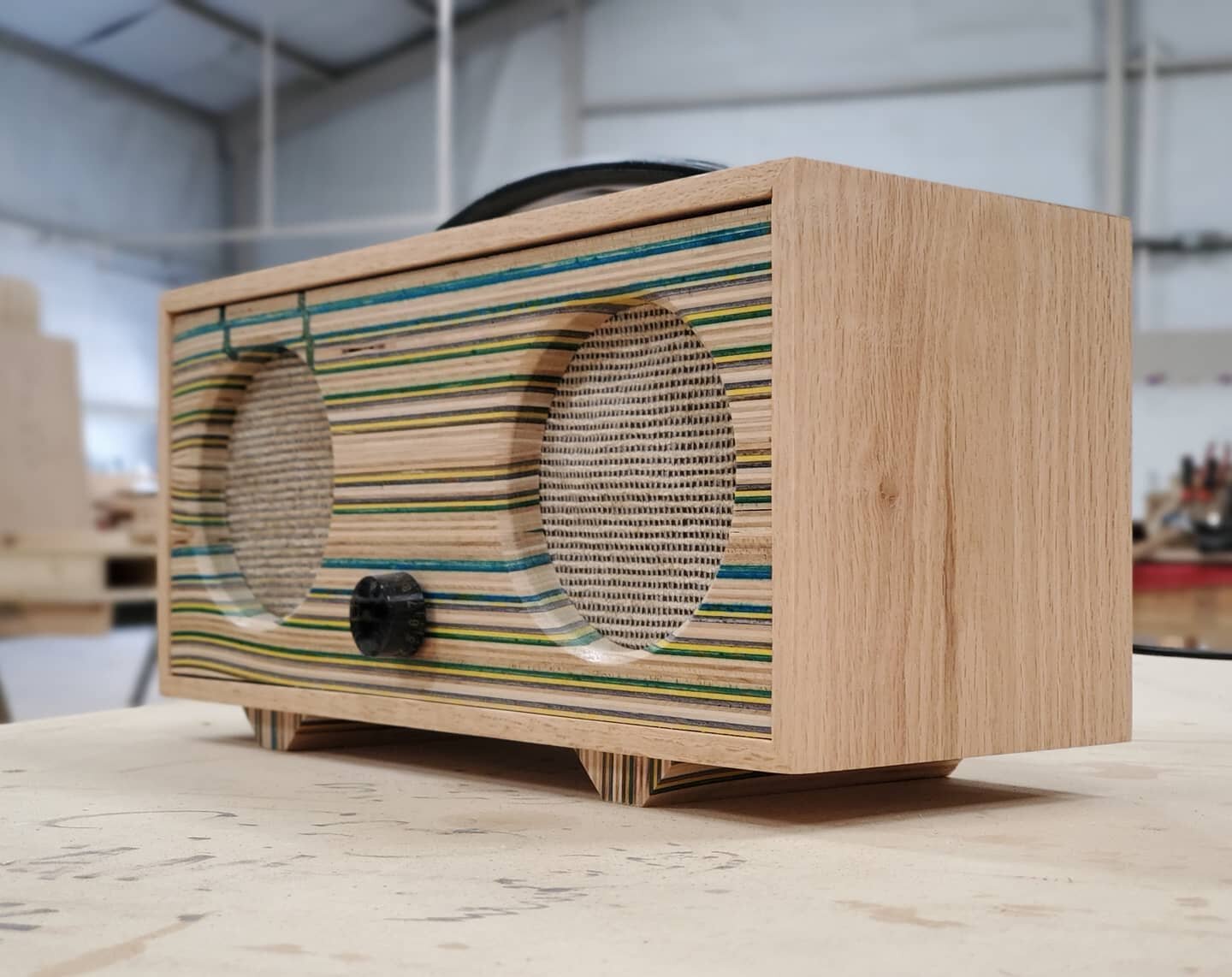 Another fun speaker build completed. The body of this beauty is made from curly redwood (which I didn't even know existed) with a laminated skateboard face that just looks awesome. #tinkeraudio #custom #bluetooth #speaker #handmade #wood #unique #one