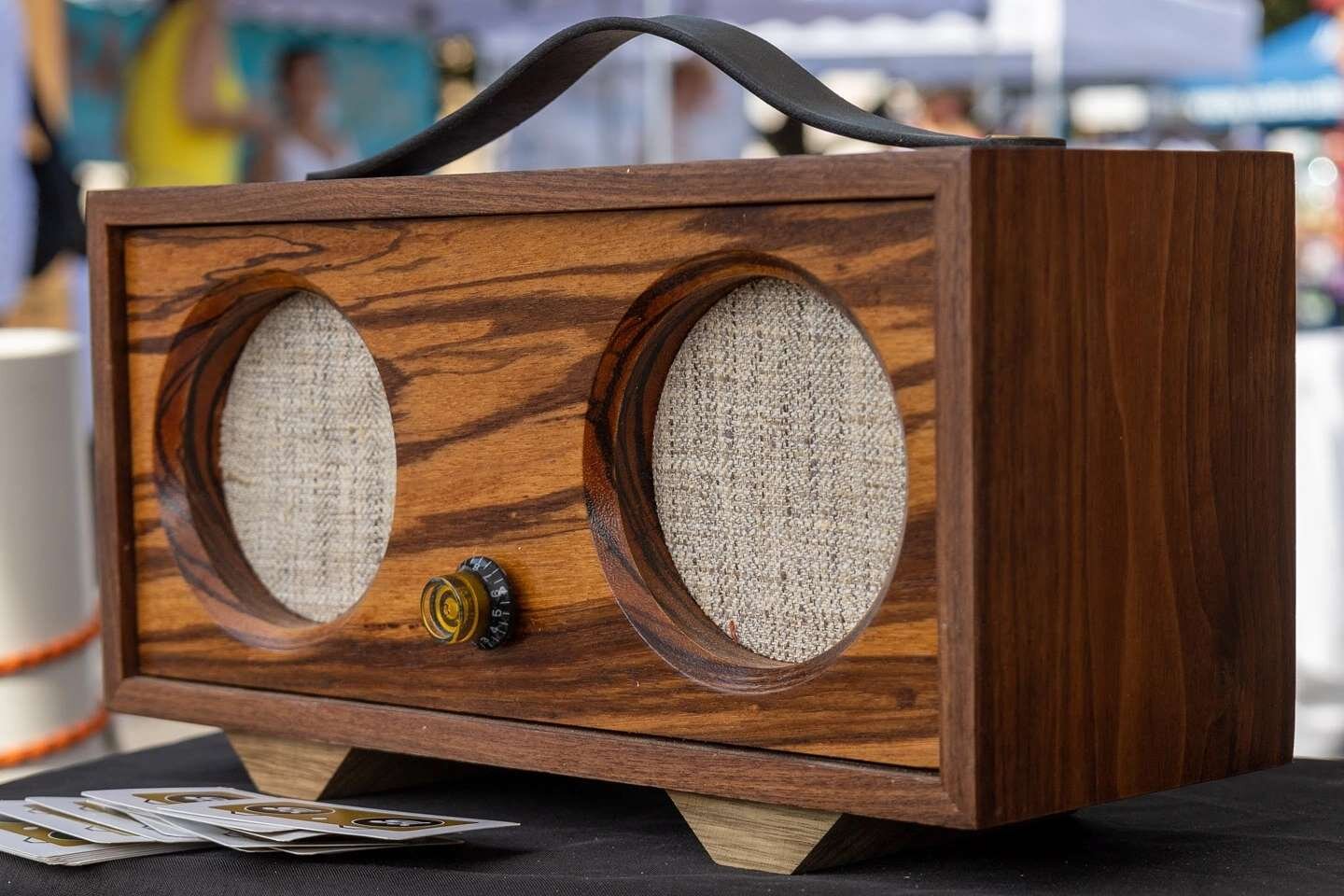 I have always been drawn to walnut, I love that every piece is different, and yet still similar. The speaker was built with some and paired with a zebra wood face. It's a very unique speaker that sounds amazing too. #tinkeraudio #custom #bluetooth #s