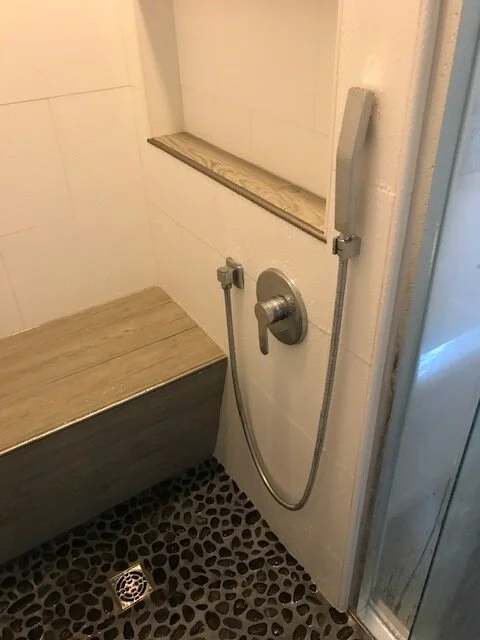 Handheld Shower Installation with Bench