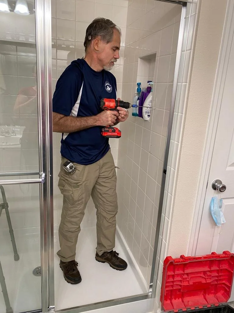 Bathroom handrail installation