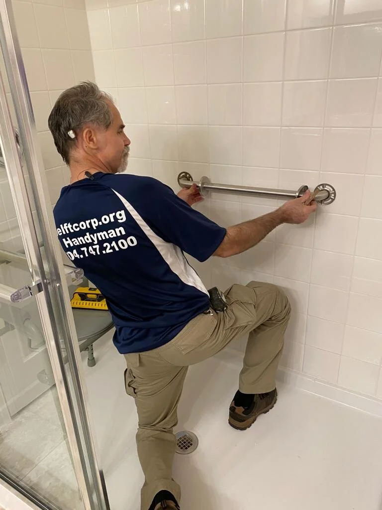 Bathroom handrail installation