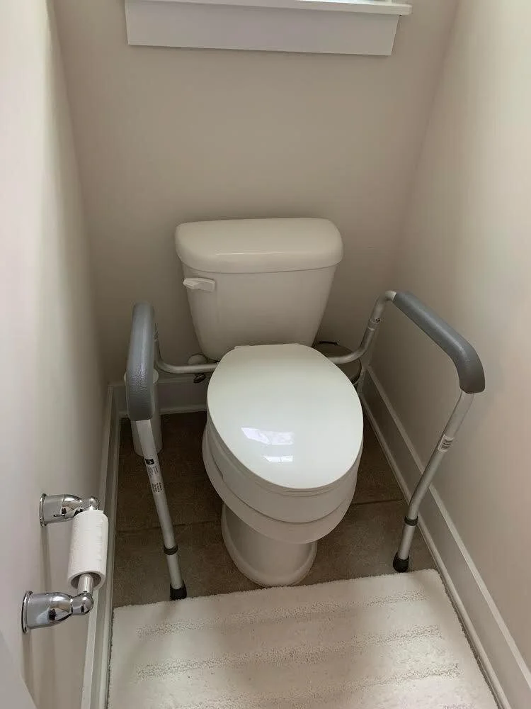 Toilet handrail installation