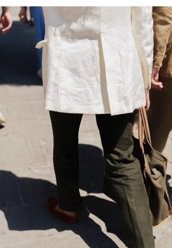 Clementina Linen Suit Ivory Women's Made to Measure back Vent .jpeg