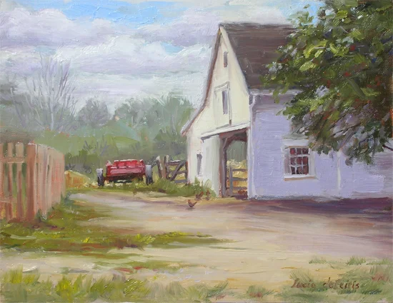    August Day At Codman Farm  oil Image Size: 8" x 10"  