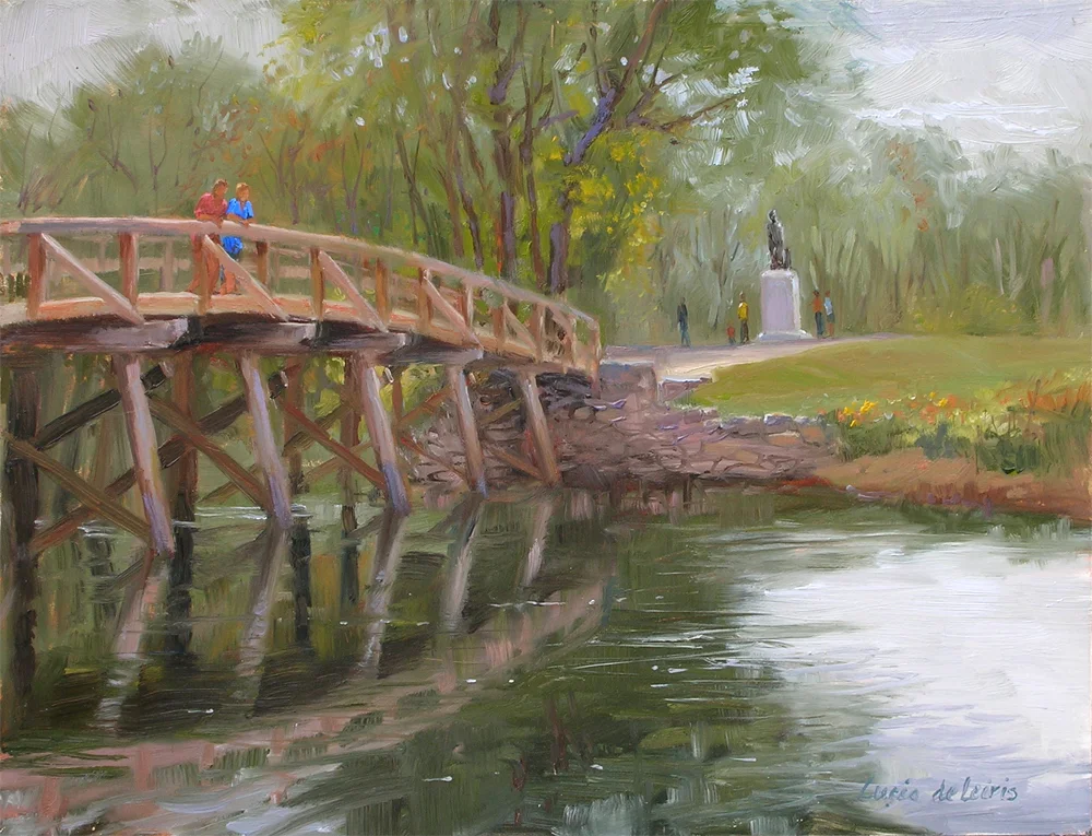    Old North Bridge, Concord  oil Image Size: 11" x 14"  