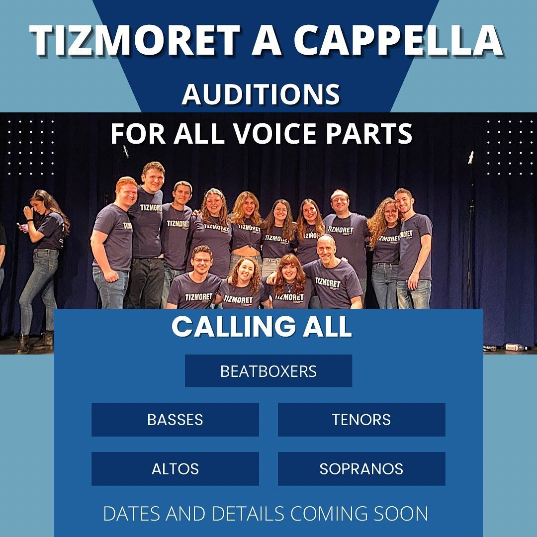 CALLING ALL SINGERS AND BEATBOXERS!!!! Come live your Pitch Perfect dreams this fall with Tizmoret!!! 

Keep an eye out for further information, dates, and details to come! We can&rsquo;t wait to hear you! 🎶