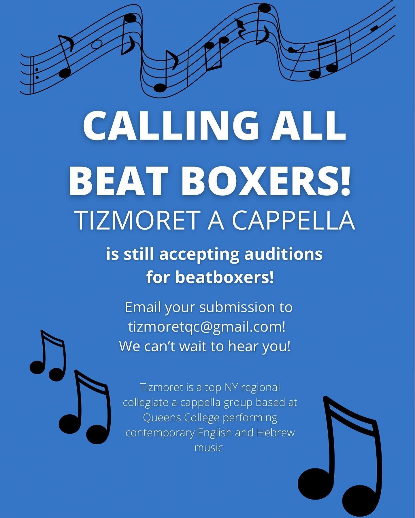 We&rsquo;re still on the hunt for beatboxers and accepting audition videos!!! Send in your submission to tizmoretqc@gmail.com!! We can&rsquo;t wait to hear you!!