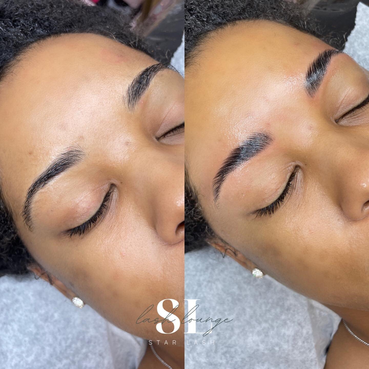 Eyebrow lamination + natural tint : before and after. Link in bio for bookings ⭐️