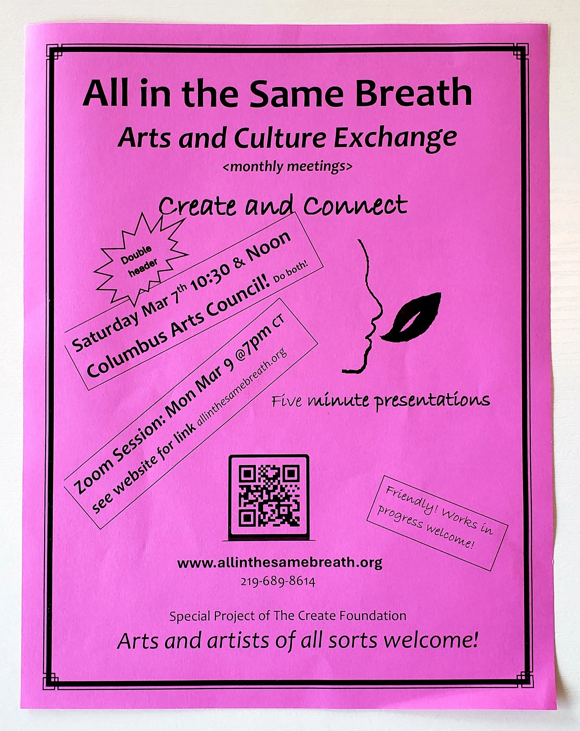 All In the Same Breath: Arts &amp; Culture Exchange - Create &amp; Connect (2nd session)