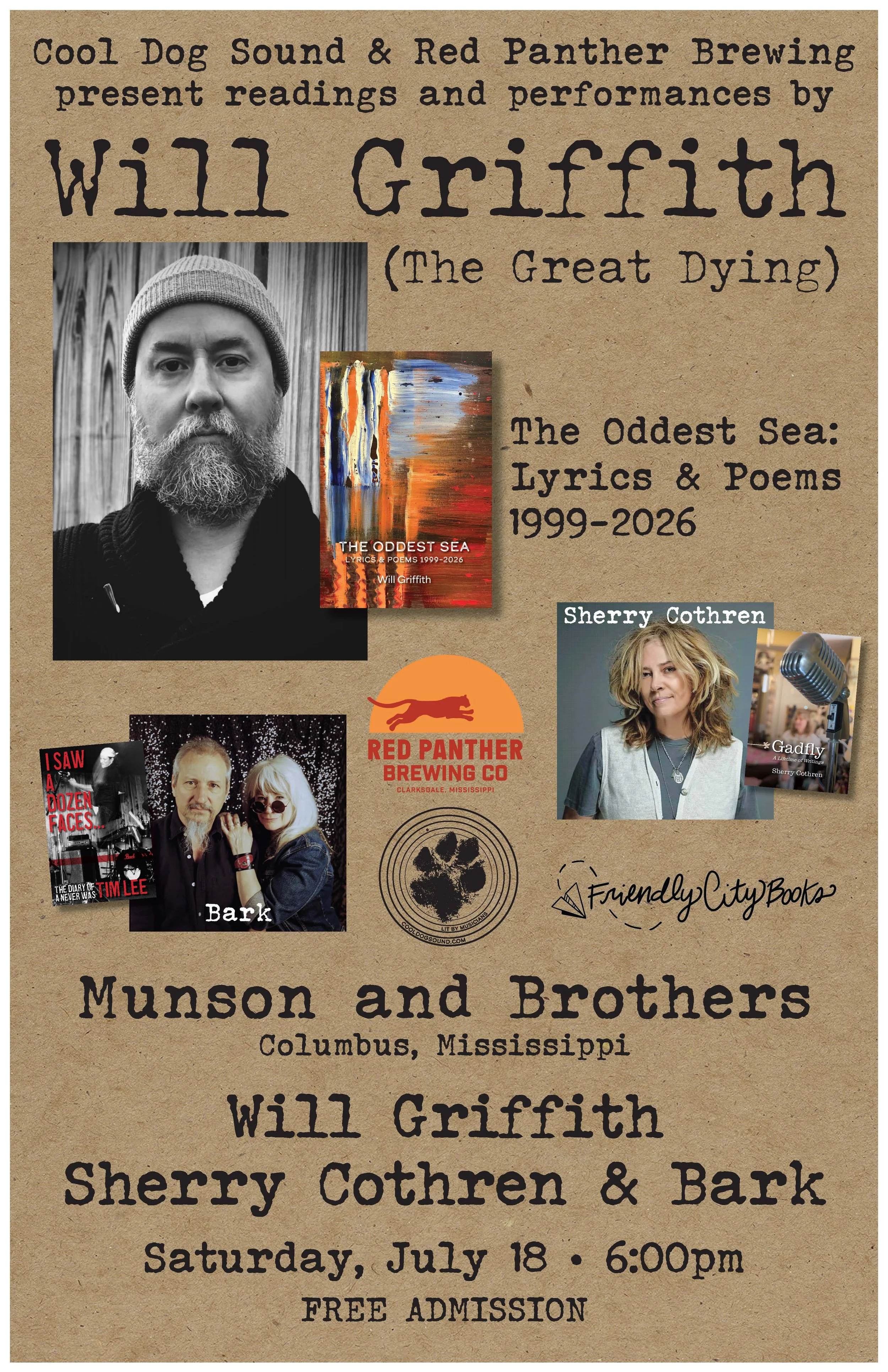 Cool Dog Sound & Red Panther Brewing Reading & Performance Series