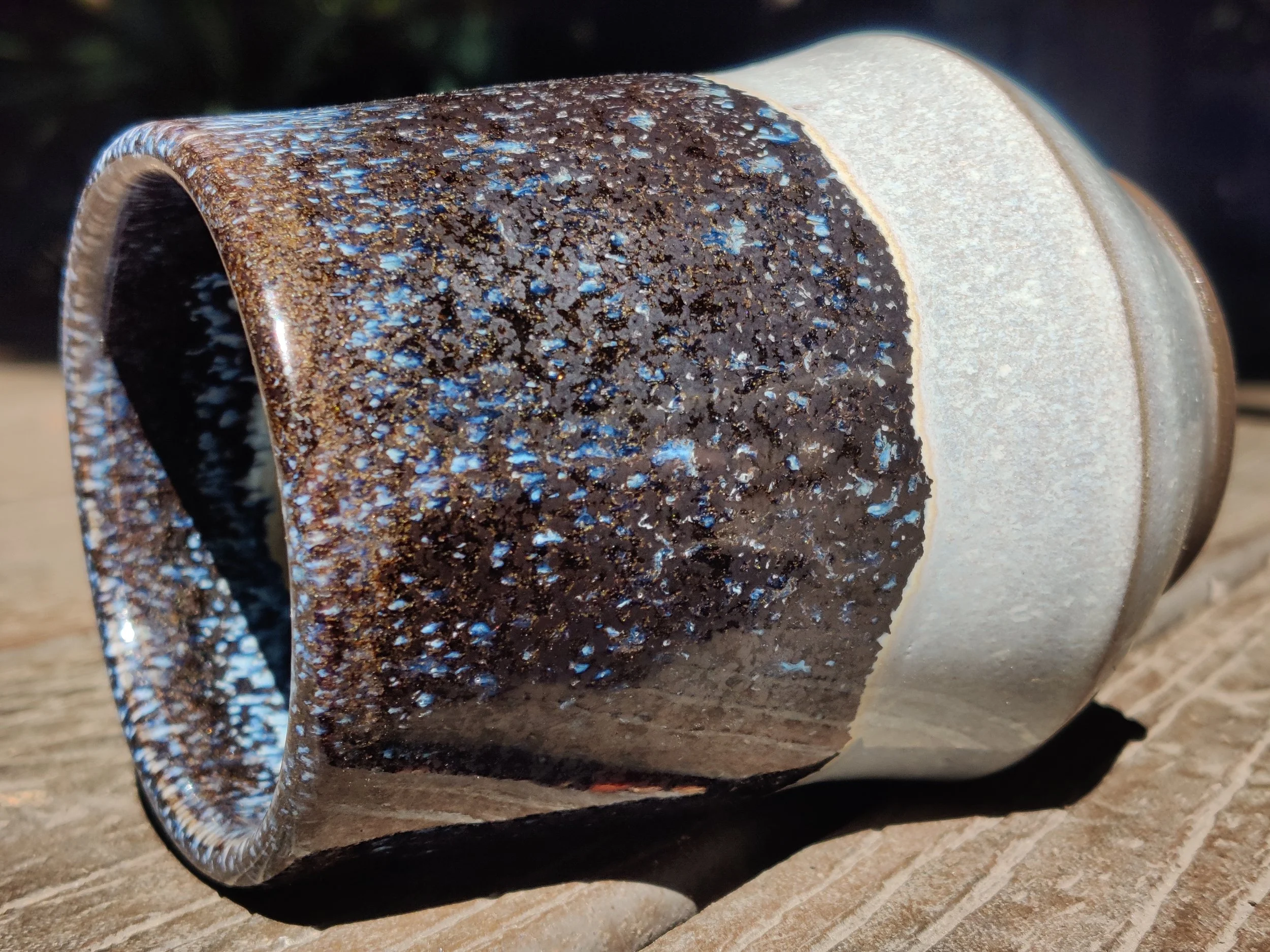 Handmade ceramic oil spot combo