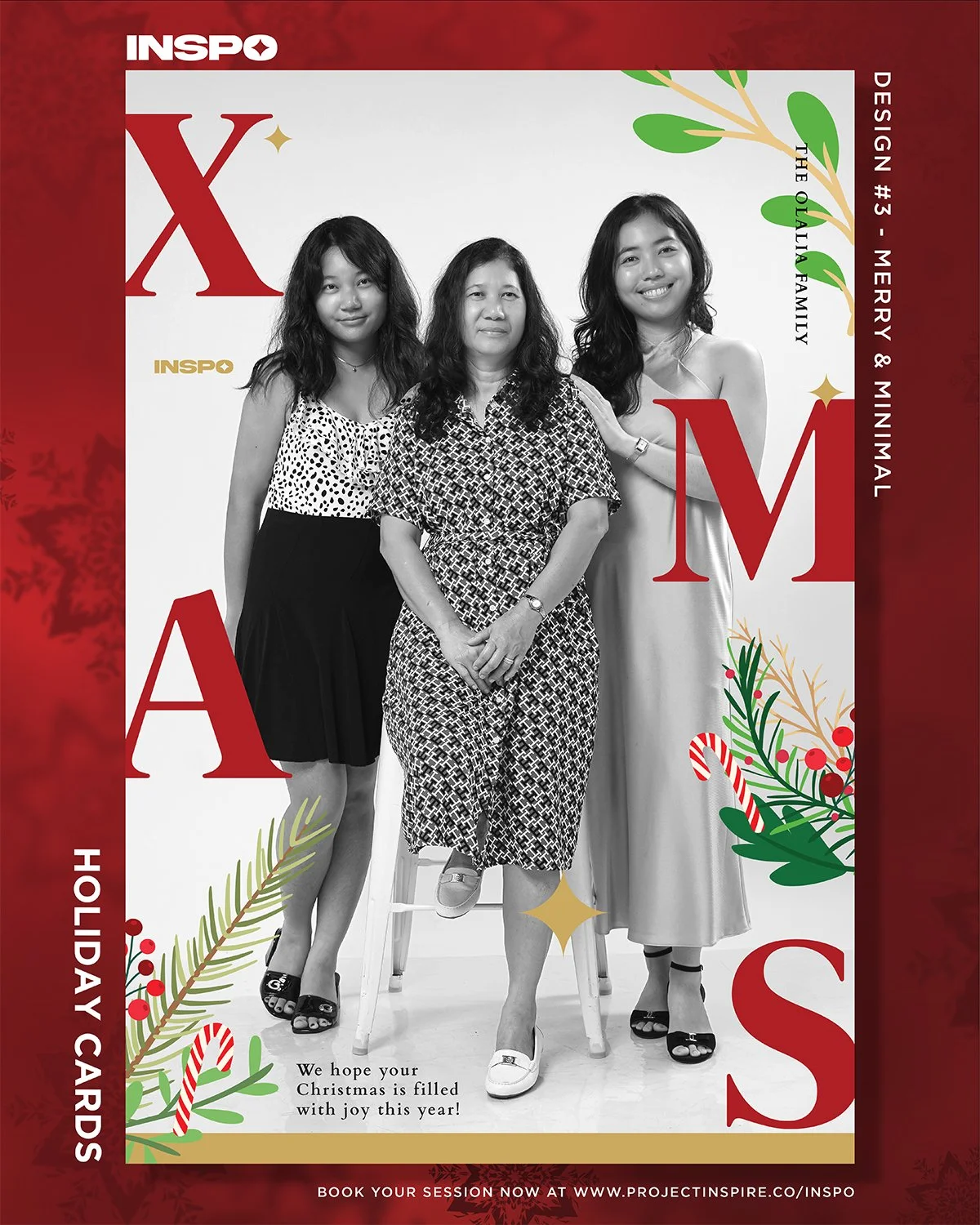 Spread some holiday cheer ✨

Add a personalized INSPO Holiday Card to your
session this season &mdash; perfect for gifting, mailing, or
framing!

🎄 $25 &mdash; Digital Holiday Card (social media ready)
🎁 $60 &mdash; Digital Holiday Card + (10) 4x6 