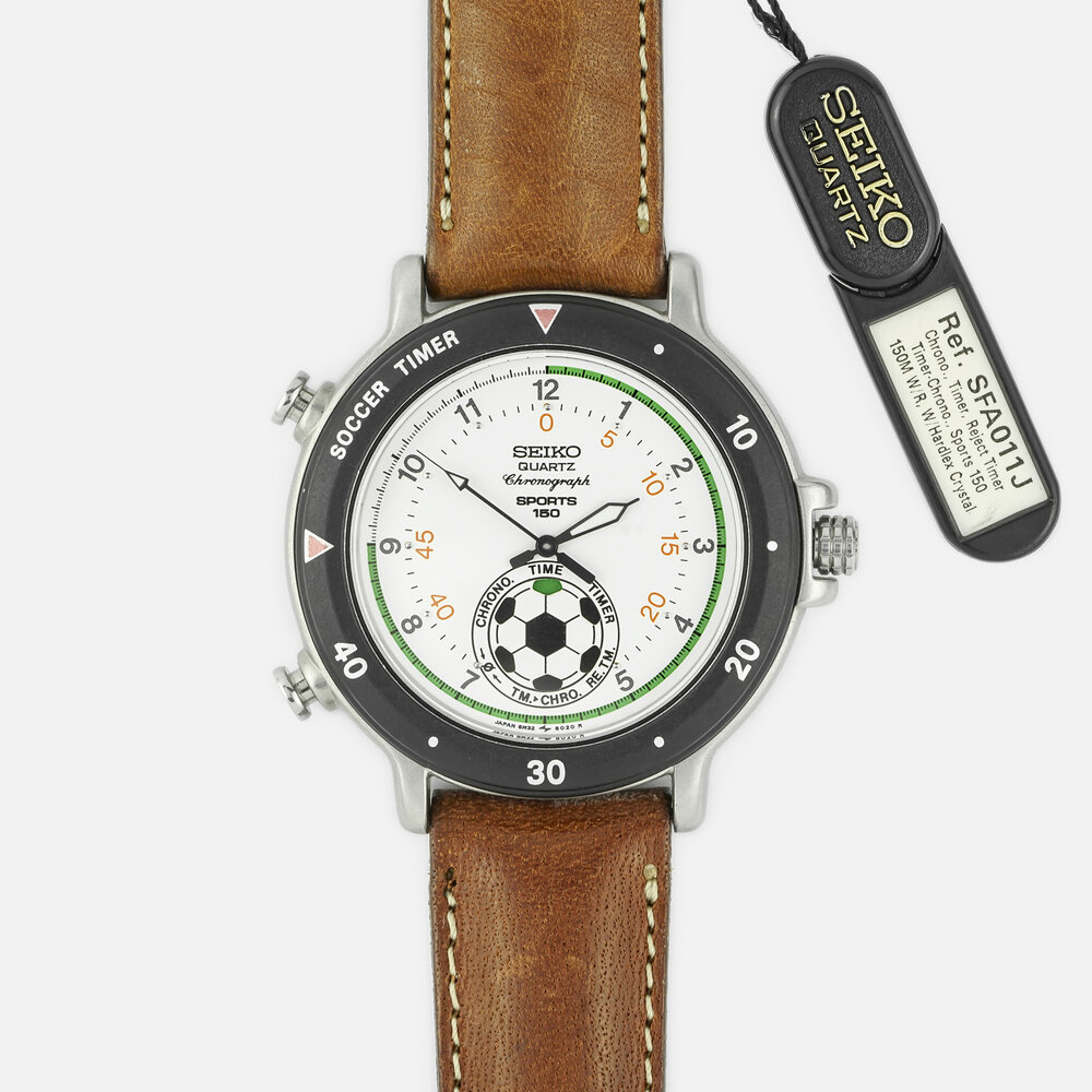 Seiko Quartz Chronograph Sports 150 'Soccer Timer' Ref. SFA011J Circa 1989  -Time Studio Watches — Time Studio Watches