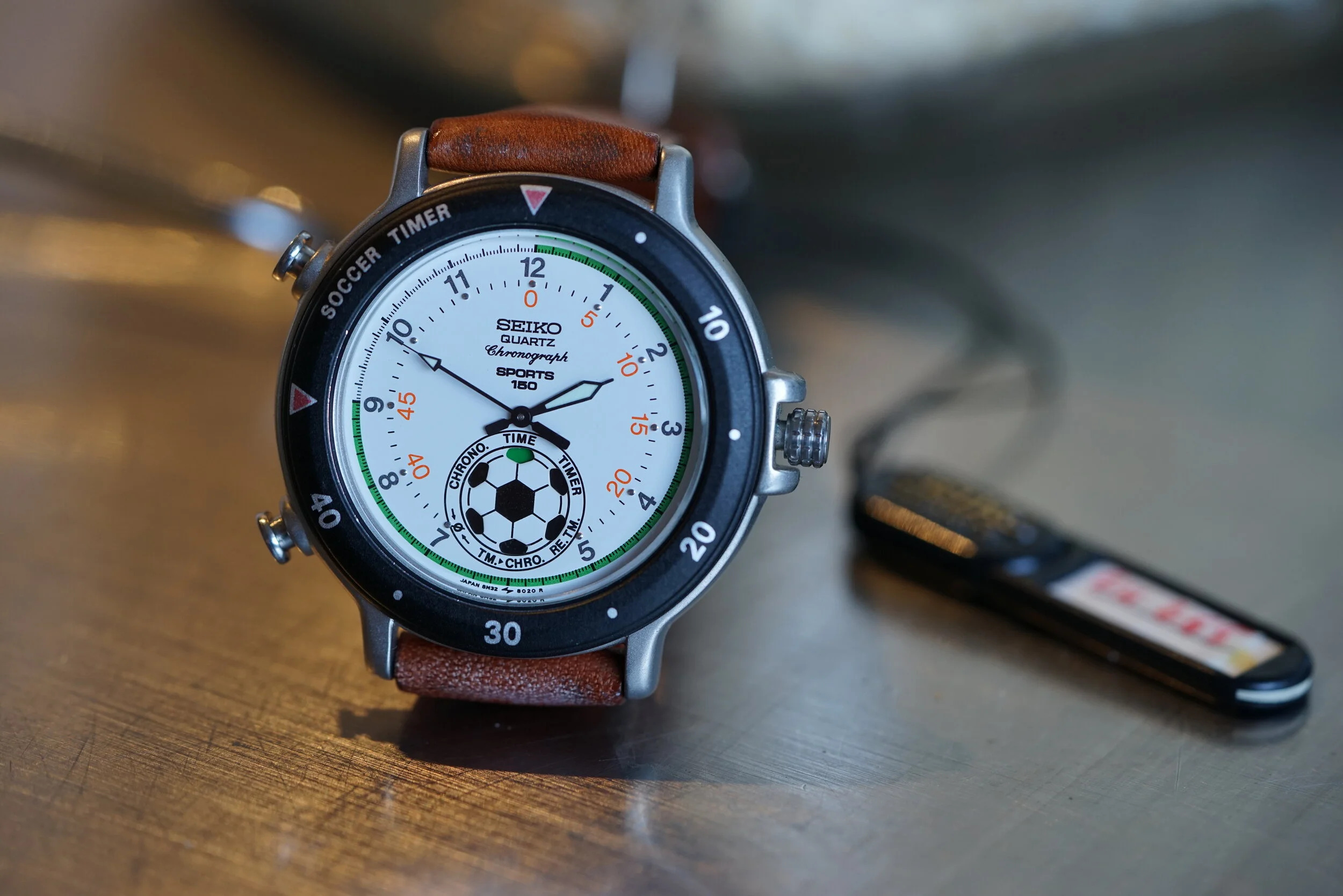Seiko Quartz Chronograph Sports 150 'Soccer Timer' Ref. SFA011J Circa 1989  -Time Studio Watches — Time Studio Watches
