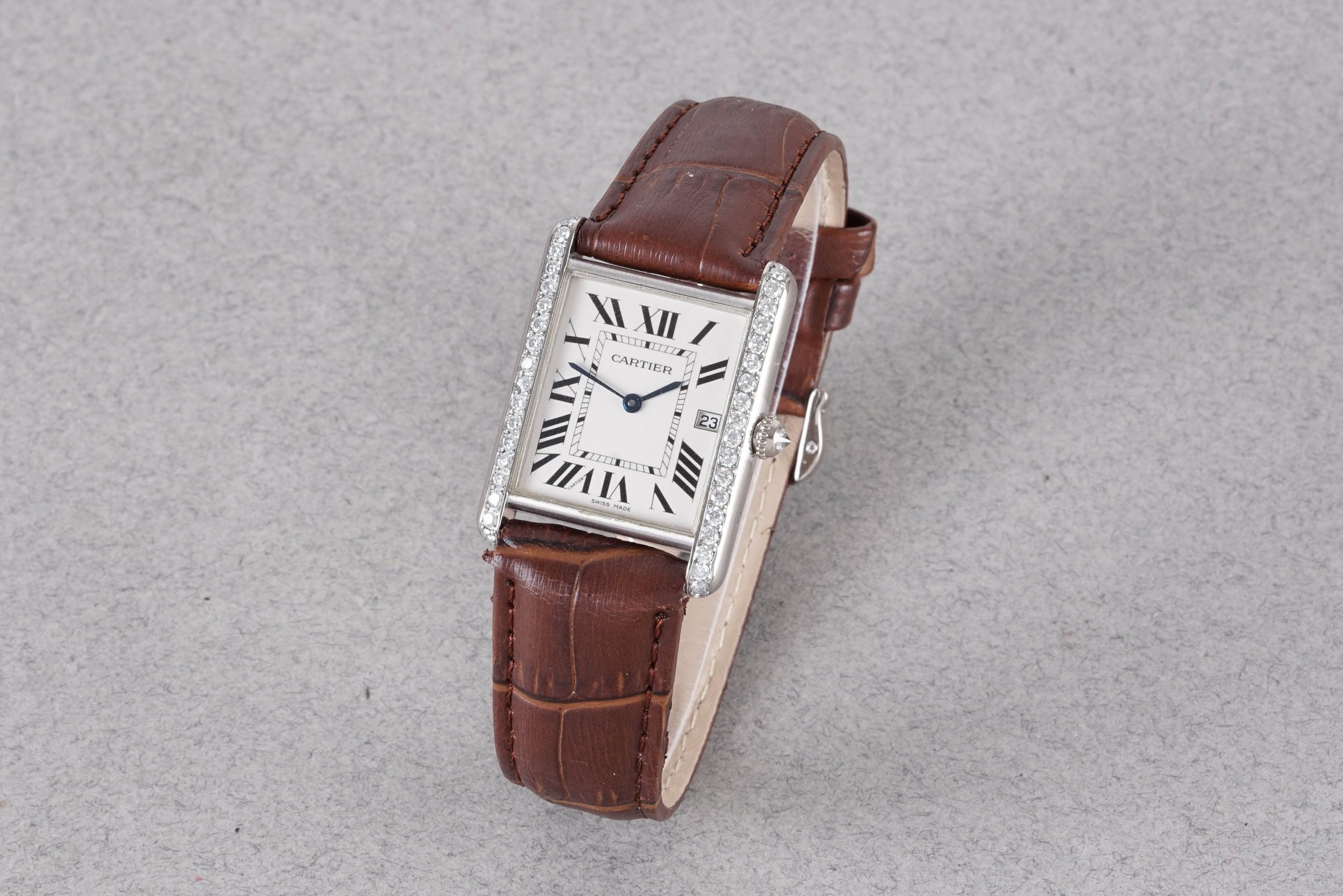 CARTIER TANK LOUIS 18CT WHITE GOLD DIAMOND SET REF. W1540956 2678