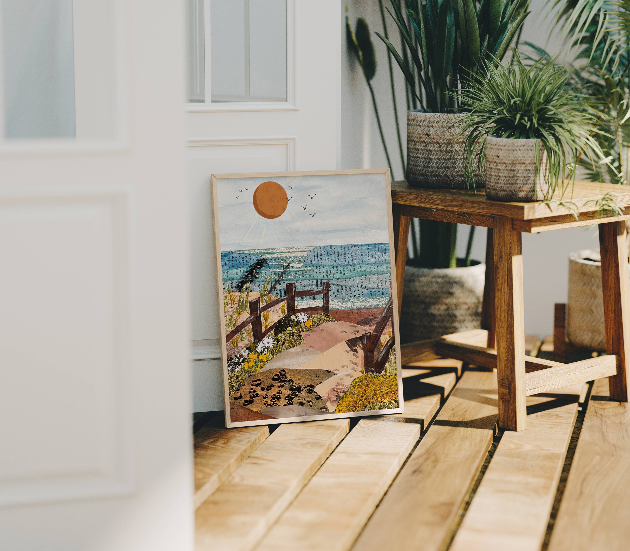 Vintage Ocean City NJ art, Cape May New Jersey print, Avalon new jersey shore print, coastal granddaughter printed coastal wall art