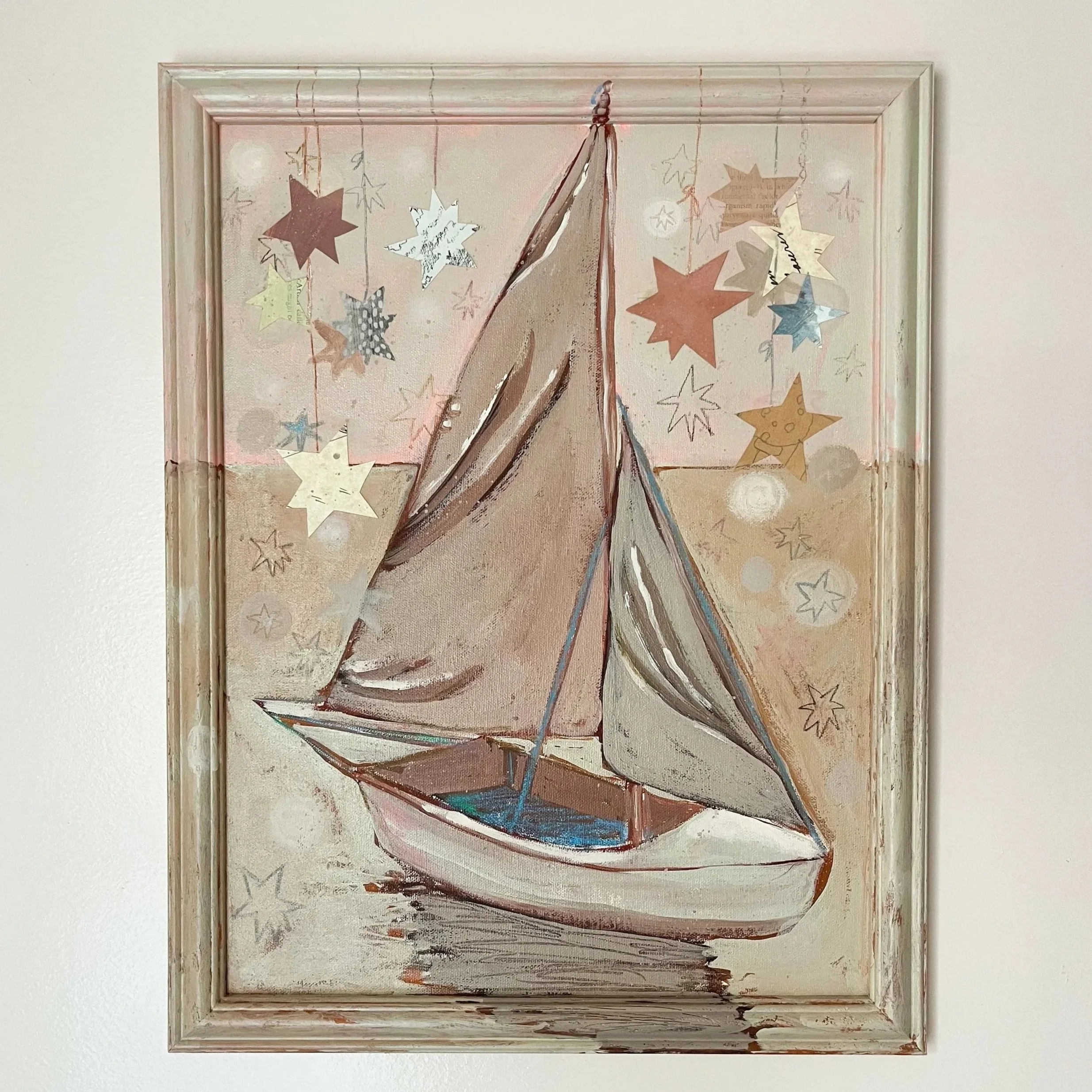 Magic Stars Sailboat, 12"x16" Original Painting