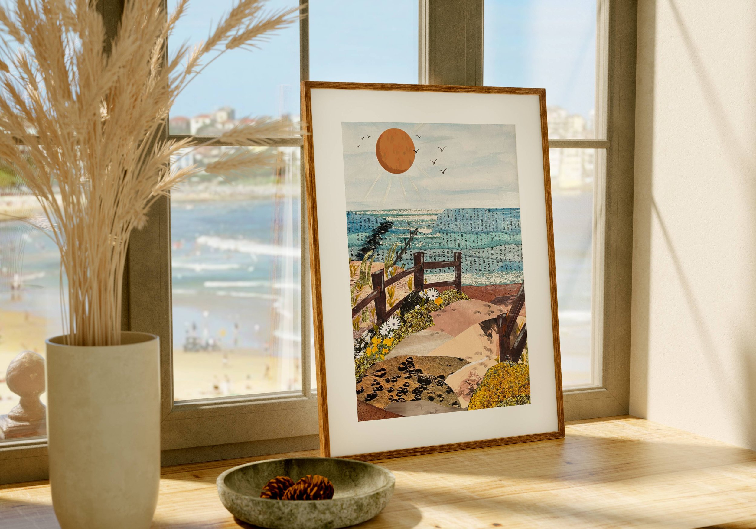 Vintage Ocean City NJ art, Cape May New Jersey print, Avalon new jersey shore print, coastal granddaughter printed coastal wall art