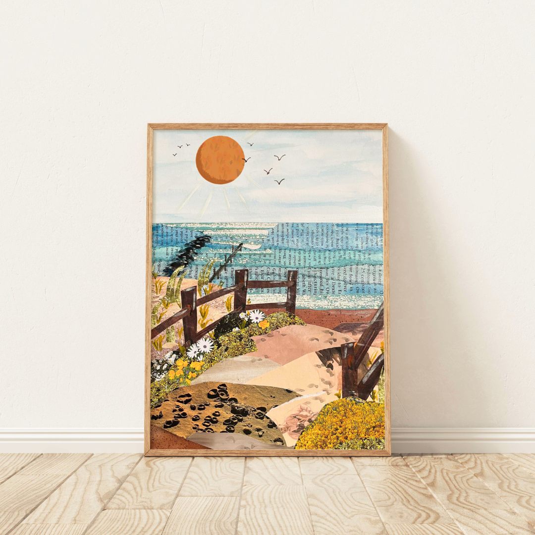 Vintage Ocean City NJ art, Cape May New Jersey print, Avalon new jersey shore print, coastal granddaughter printed coastal wall art