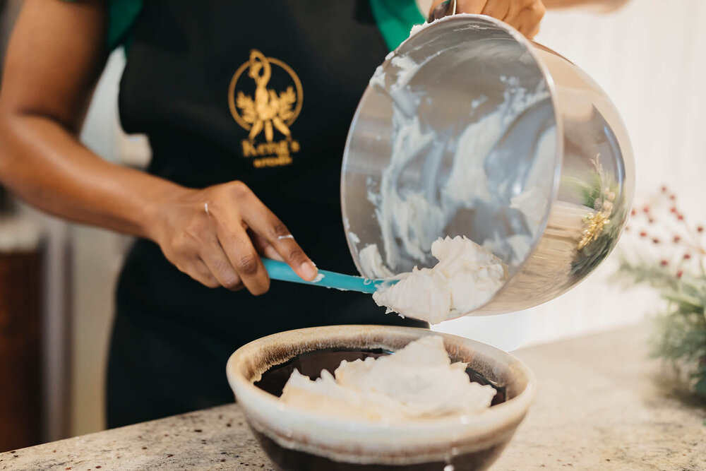 Pour cream cheese icing into a bowl and refrigerate.