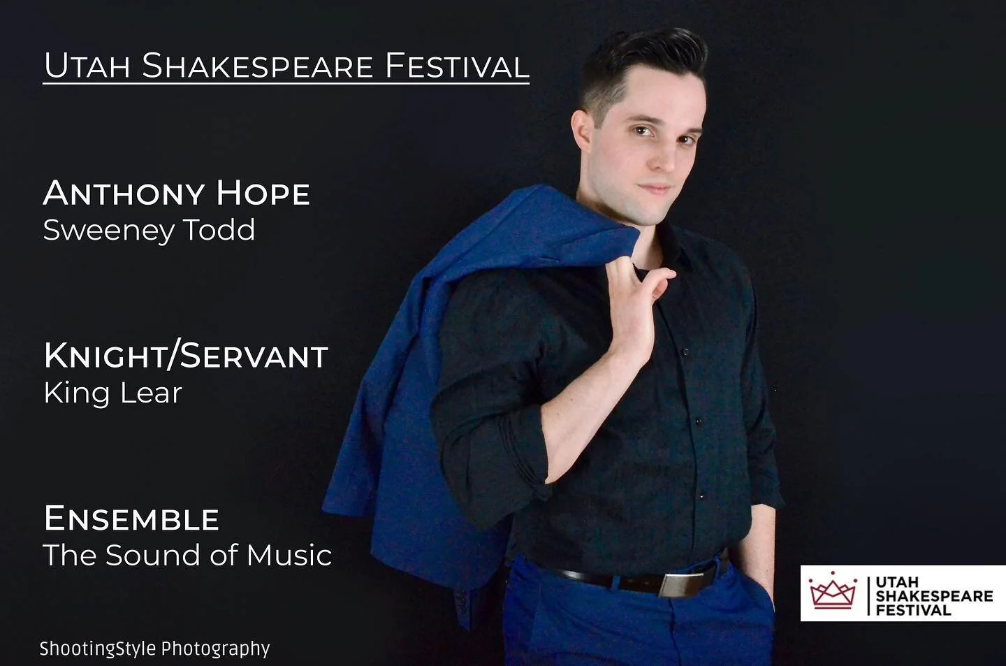 Now that it&rsquo;s all official, I&rsquo;m thrilled to announce that this summer I will be headed to Cedar City to work with @utahshakespeare ! Looking forward to meeting some new people and working on some dream shows!
.
.
.
📸: @shootinginstyle 
.