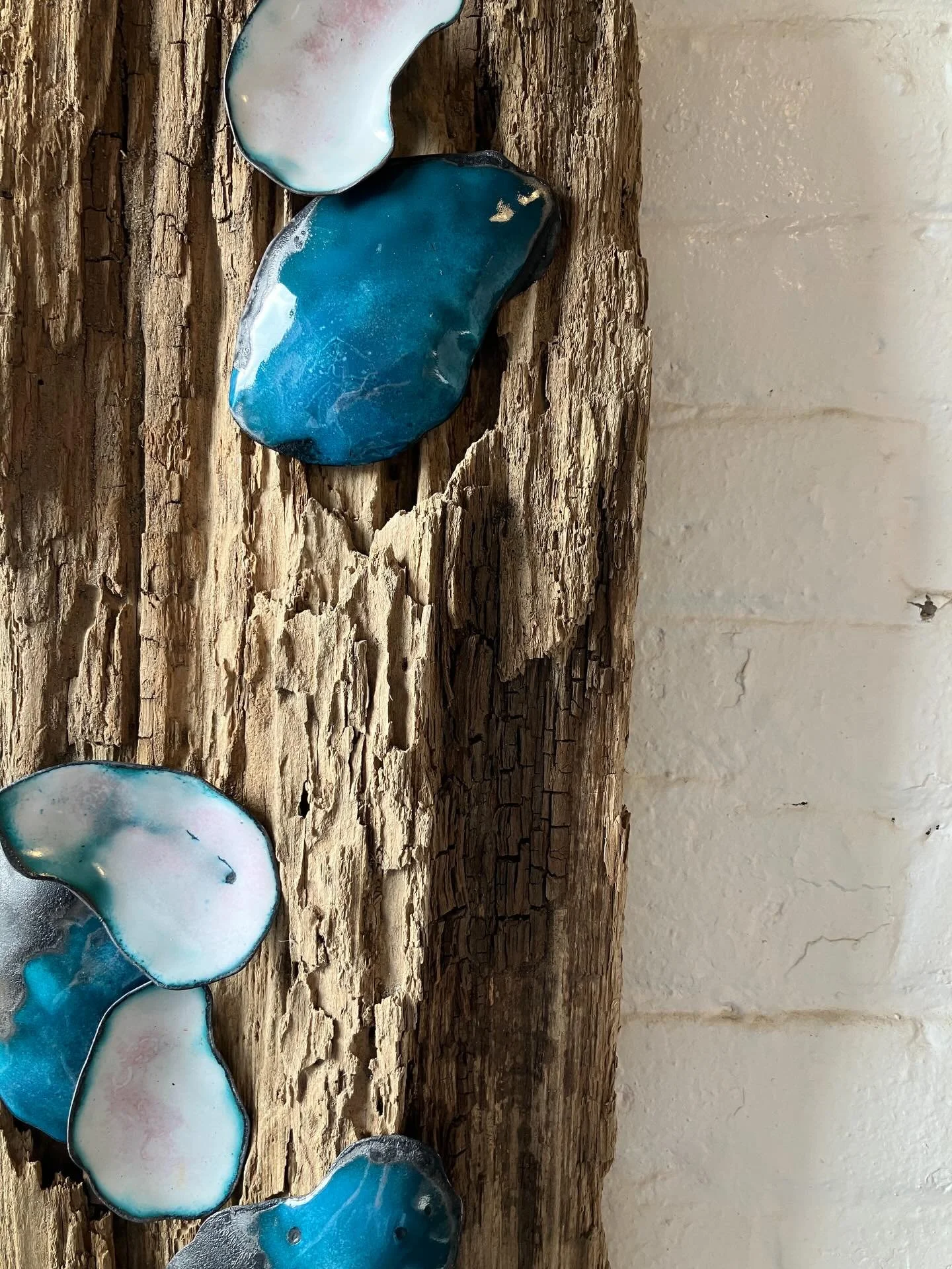 Winter beach. #winterbeach #shells #enamel #wallsculpture #simplicity