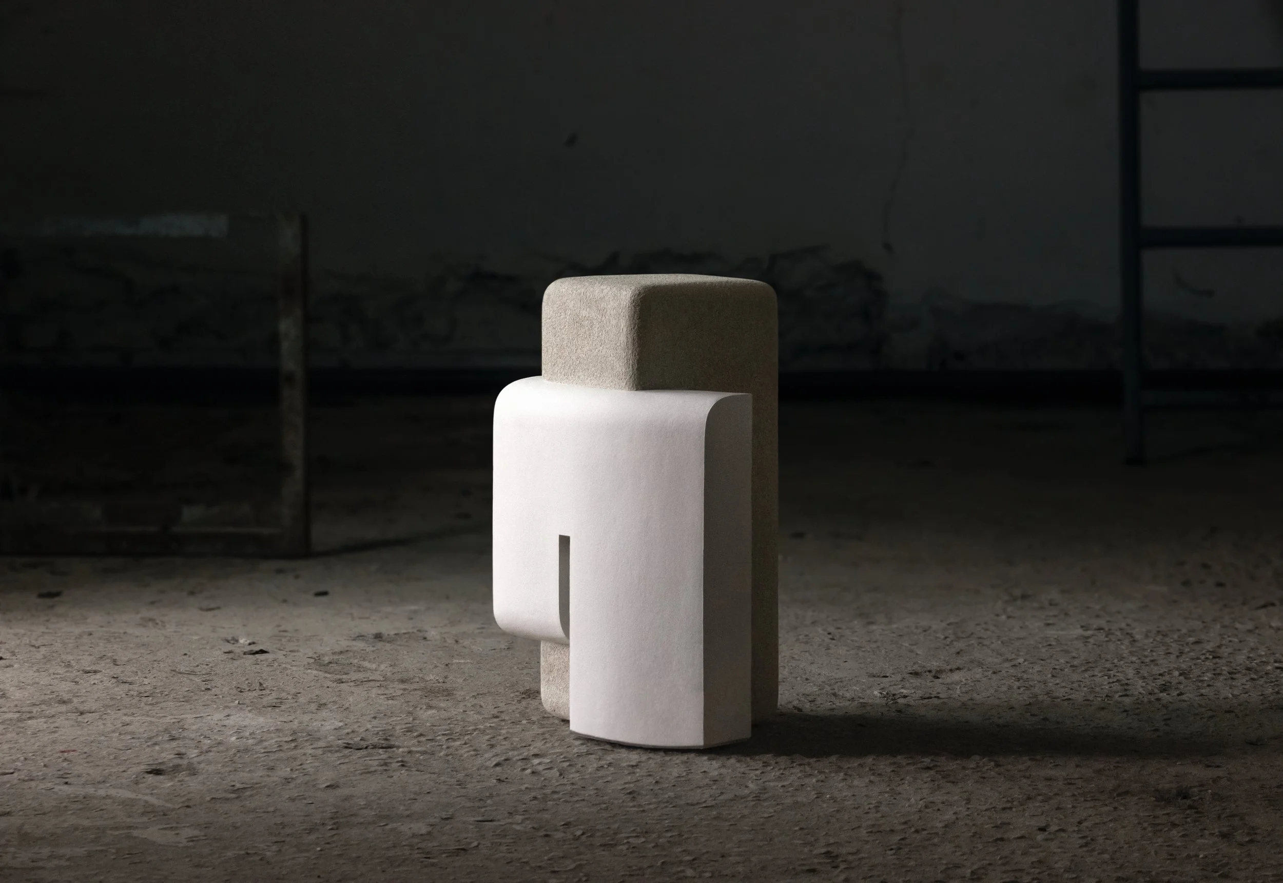 stoneware sculpture with modern design. A bold, impactful piece for architectural and interior designs in public or private spaces.
