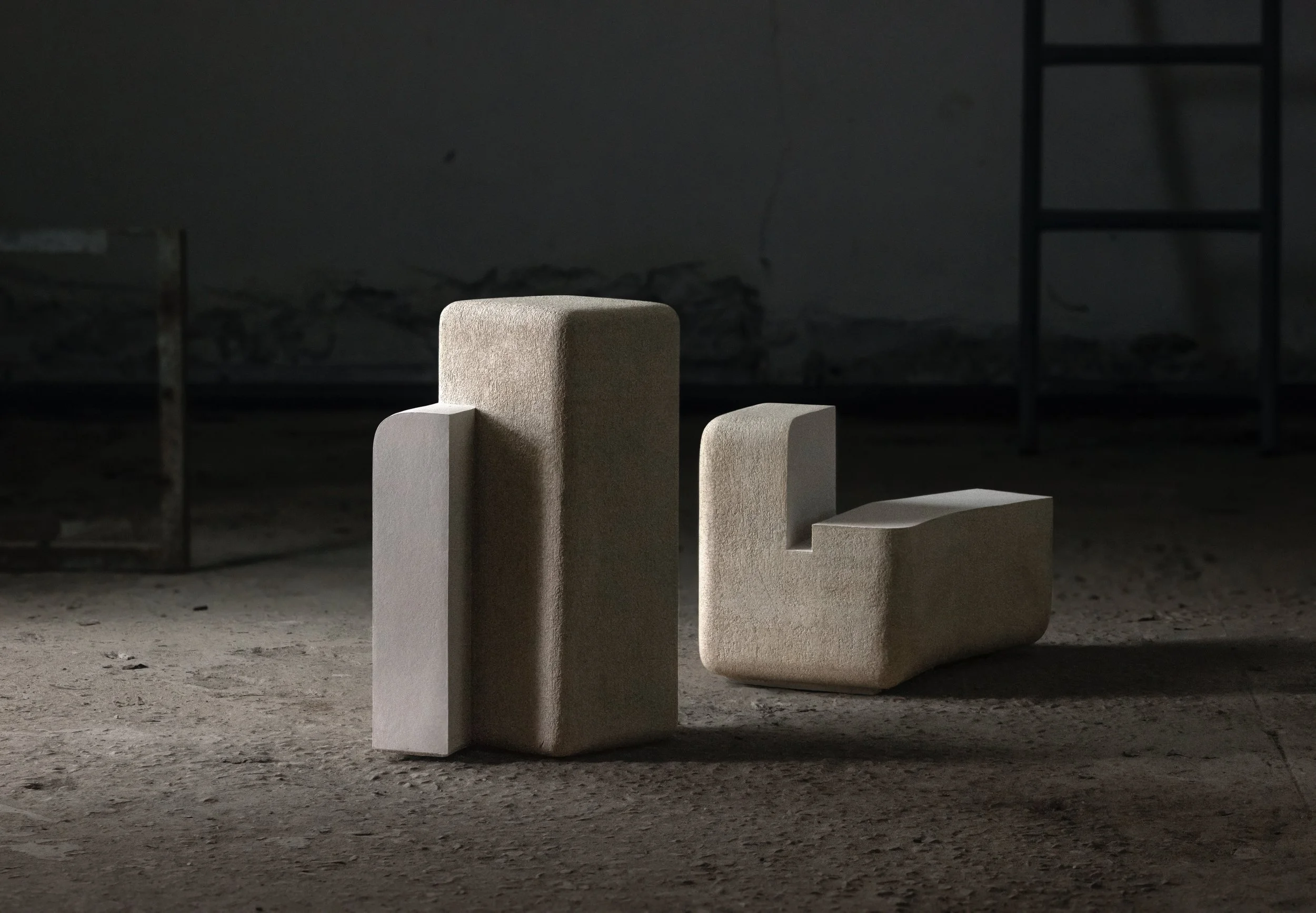 VERTICAL COLLECTION OF STONEWARE SCULPTURES AVAILABLE AT THE STUDIOTWENTYSEVEN GALLERY NEW YORK