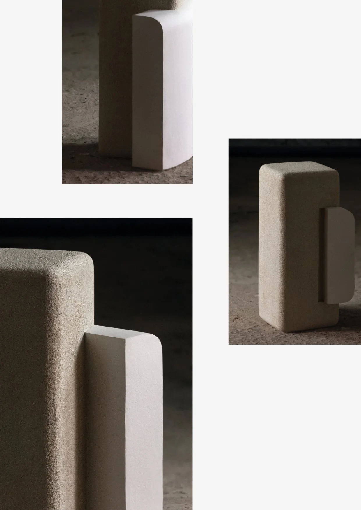 Pilastra stoneware sculpture, drawing from ancient architectural forms, ideal for public space installations. Available exclusively at Studiotwentyseven Gallery, New York.