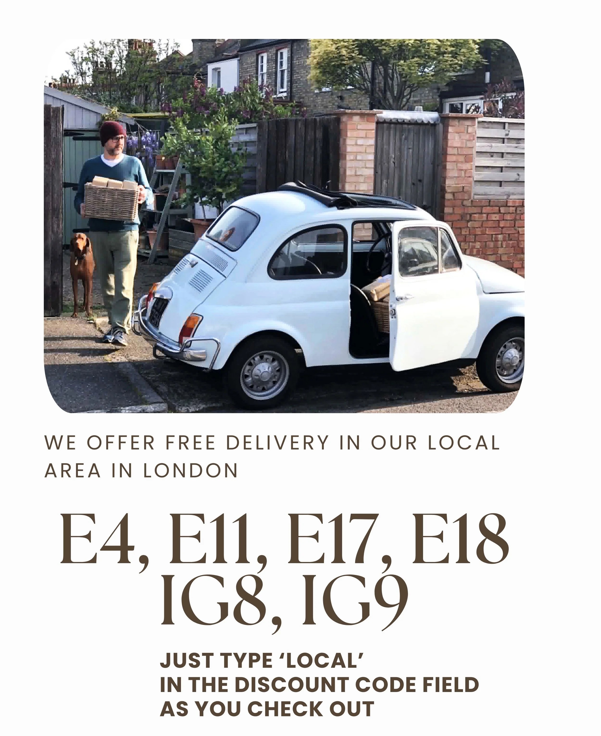 Free local delivery in east London