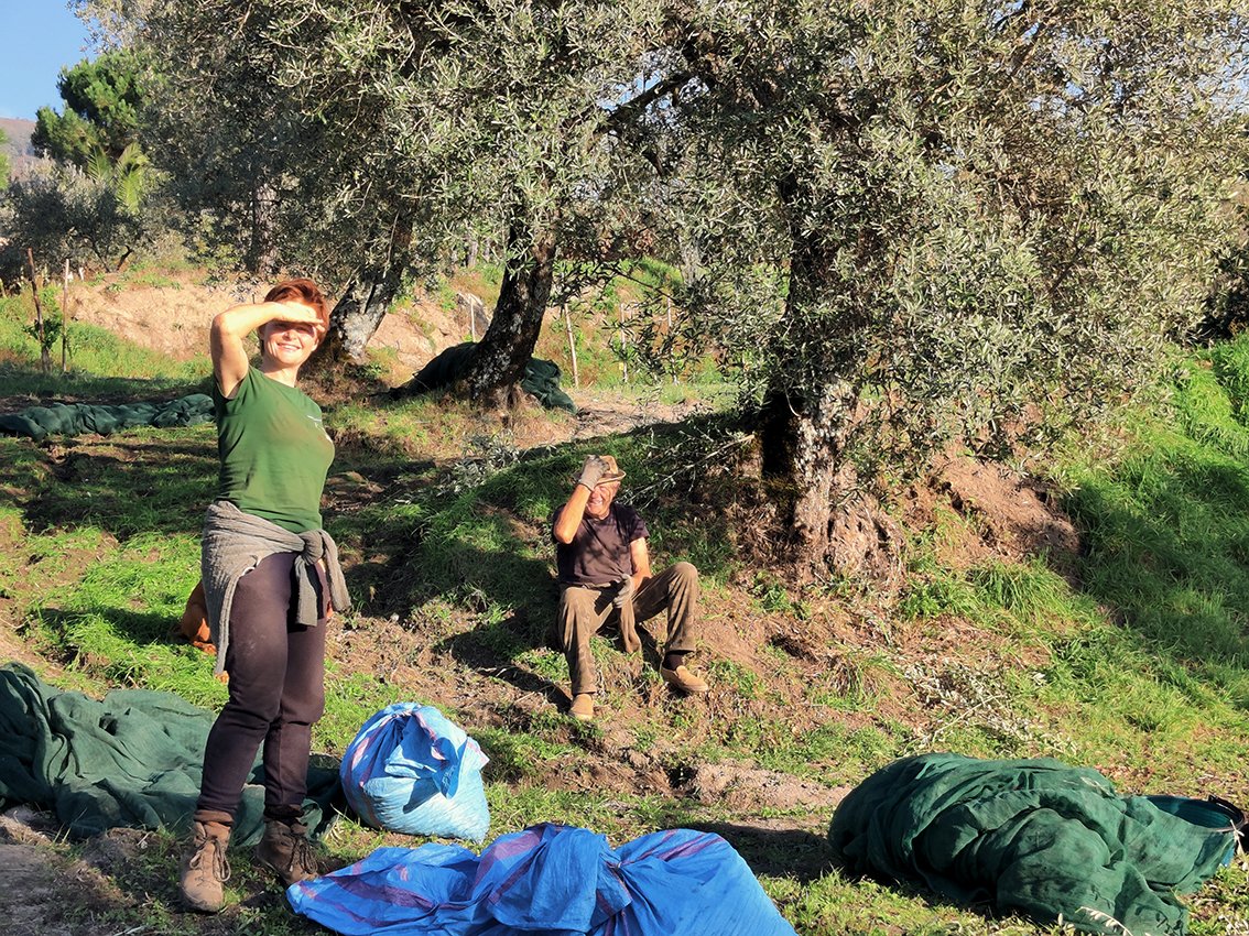 Indre and her dad during olive harvest (Copy)