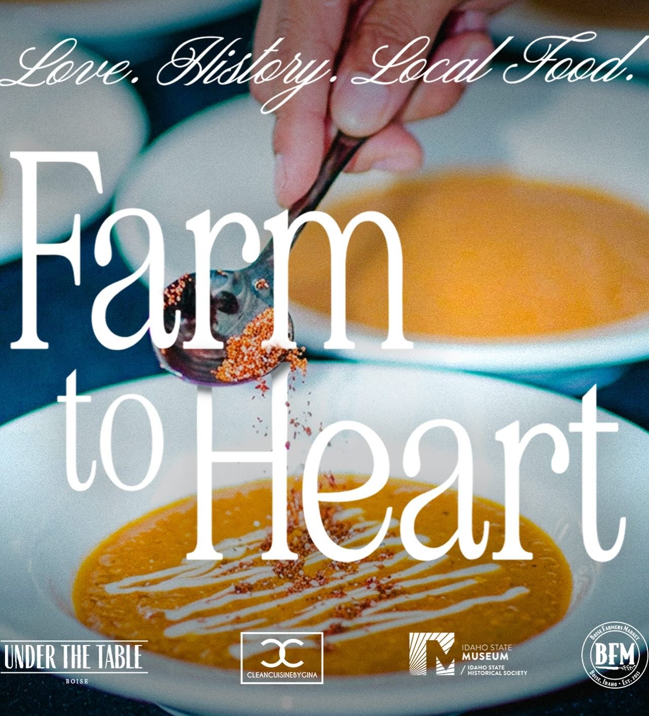 Farm to Heart Valentine&rsquo;s dinner tickets are on sale now to the public! Purchase your tickets at the link in our bio. 🎟️

Enjoy an evening of history, music, and local farm fresh food presented by @cleancuisinebygina and @under_the_table_boise