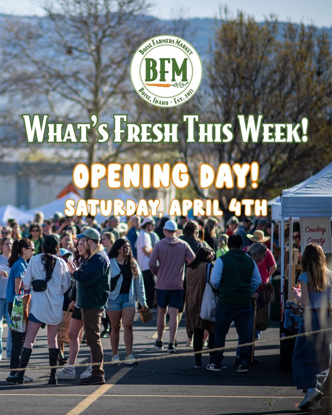 We are so excited to be back at 1500 Shoreline Drive this Saturday, April 4th for opening day of the Boise Farmers Market! Vendors will be on site selling their high quality, local goods from 9am - 1pm 👩&zwj;🌾🛍️

Check out what is fresh this week 