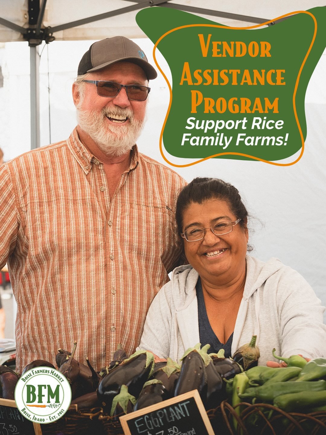 VENDOR HARDSHIP FUND - HELP NEEDED!🔔

Rice Family Farms needs your help! This spring, excess moisture in their greenhouses brought on fungal issues and devastating aphids. Lee and Grace are a staple at the Boise Farmers Market. Lee is a founding mem