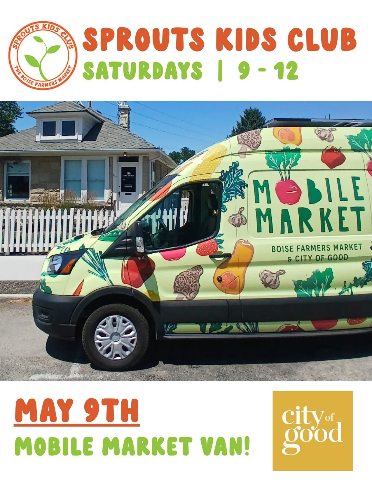 Do you know about Sprouts Kids Club?🌱

Sprouts Kids Club happens every Saturday at the Boise Farmers Market from 9am - 12pm. Kiddos 5 - 11 can participate in hands-on activities celebrating local food and the farmers market!

This year, the Boise Fa