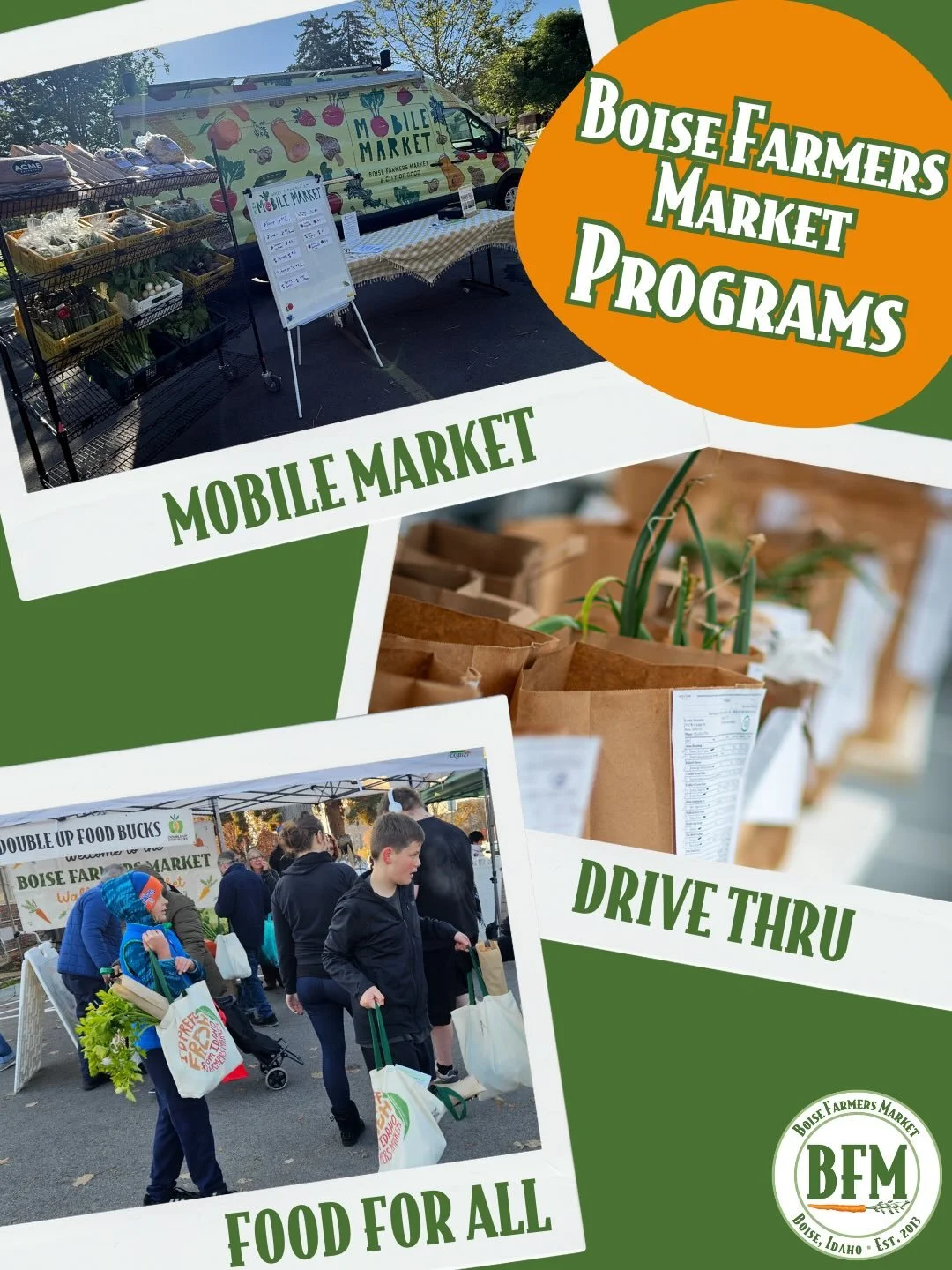 The Boise Farmers Market programs are in full swing this week. Can&rsquo;t wait for the market on Saturday? Check out some market programs you can participate in all week long!

The Mobile Market is back! This partnership between the Boise Farmers Ma