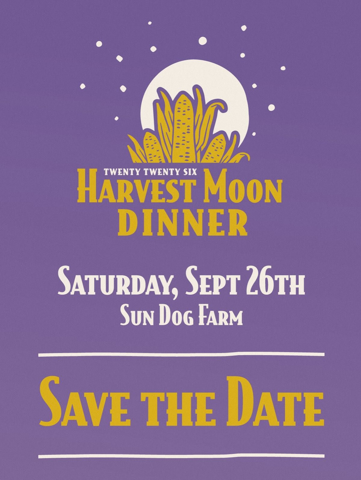 The Boise Farmers Market is excited to announce the date for our annual Harvest Moon Dinner - save the date! 

🌕WHEN: Saturday, September 26th, 2026 
🌻WHERE: Sun Dog Farm, @sundog.farm 
🐝Pollinator society tickets available Wednesday, June 24th
🎟