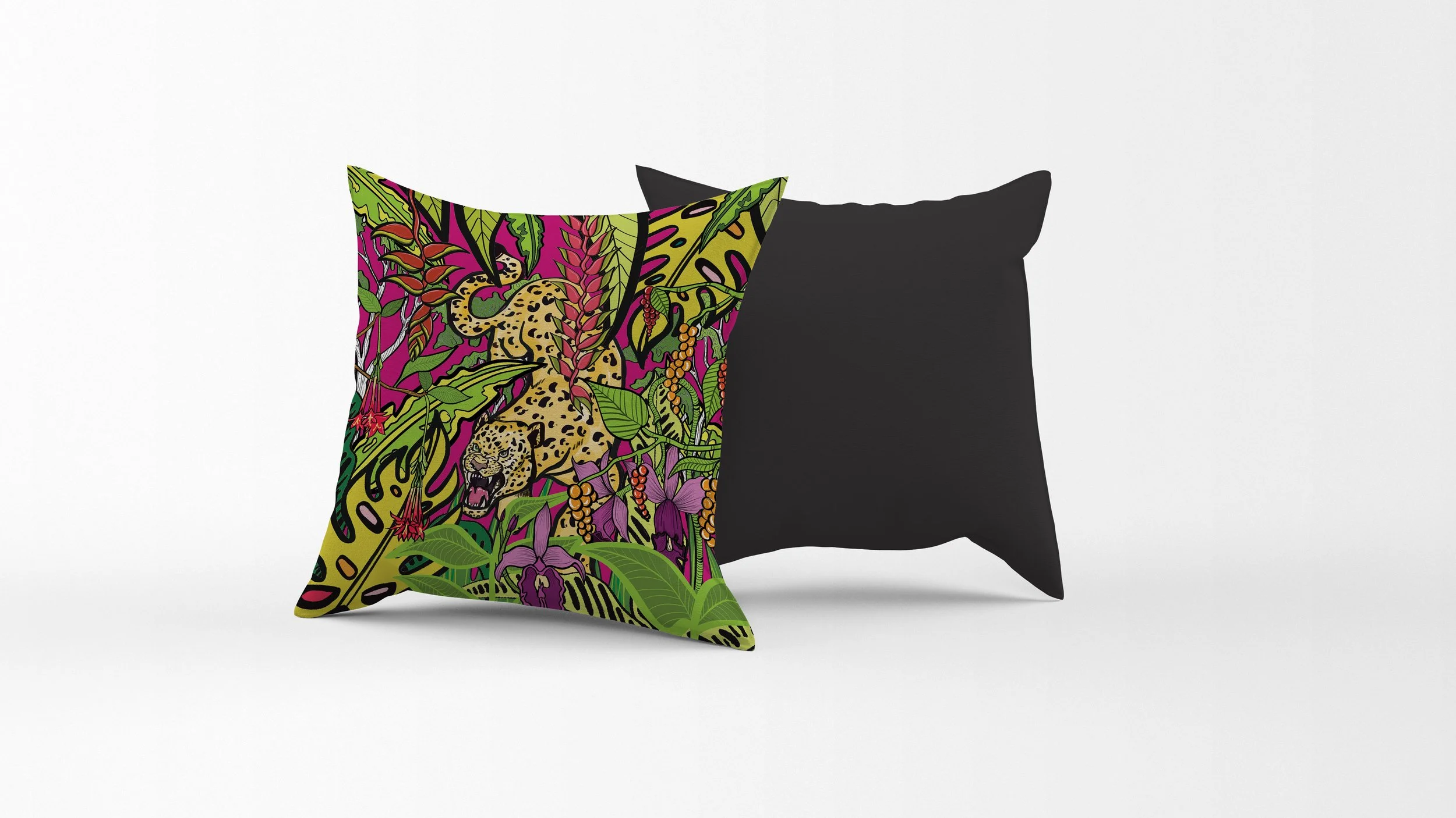 Jungle leopard cushion