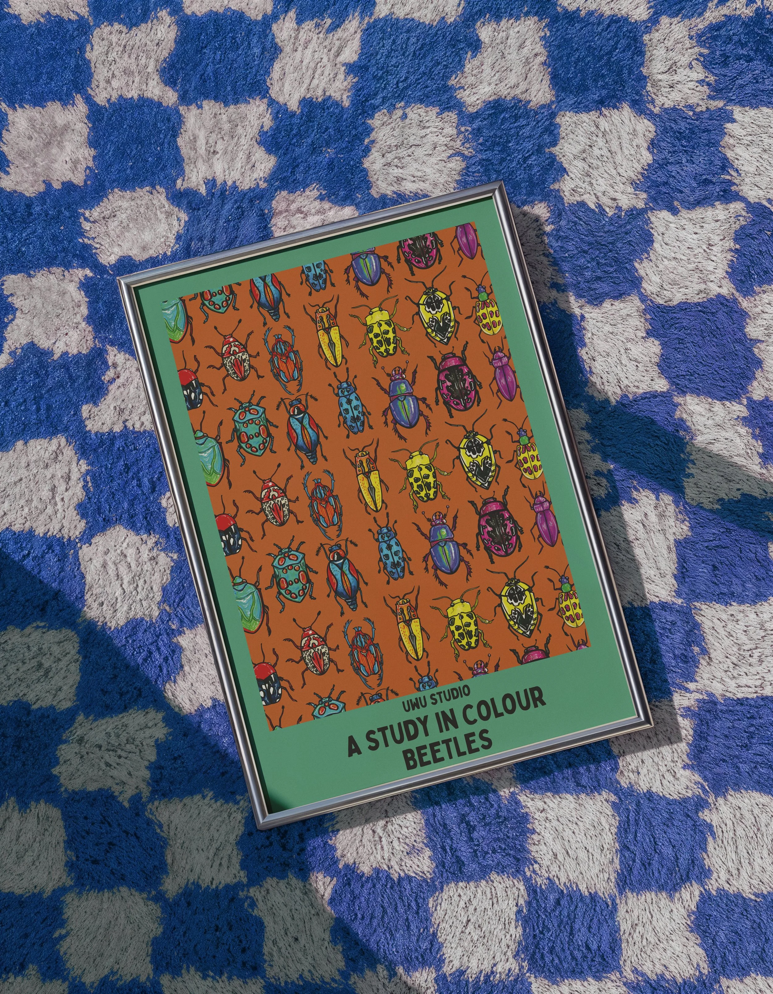 CHECKERED - blue green beetle .jpeg