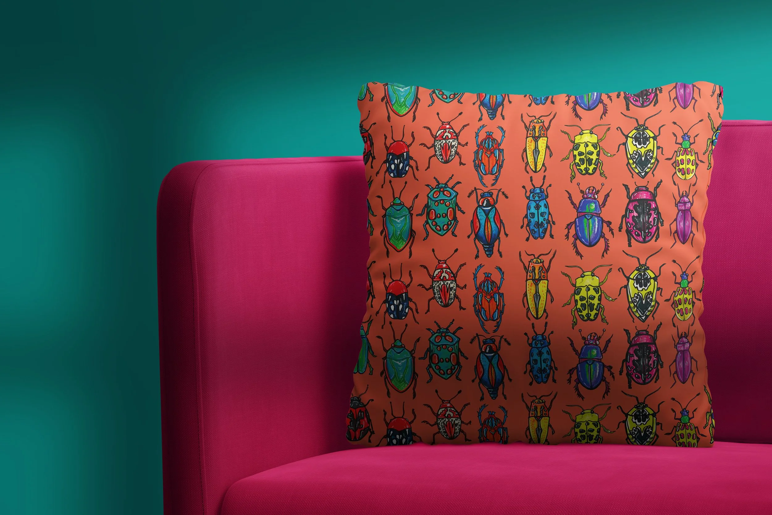 Light Orange Beetle Cushion